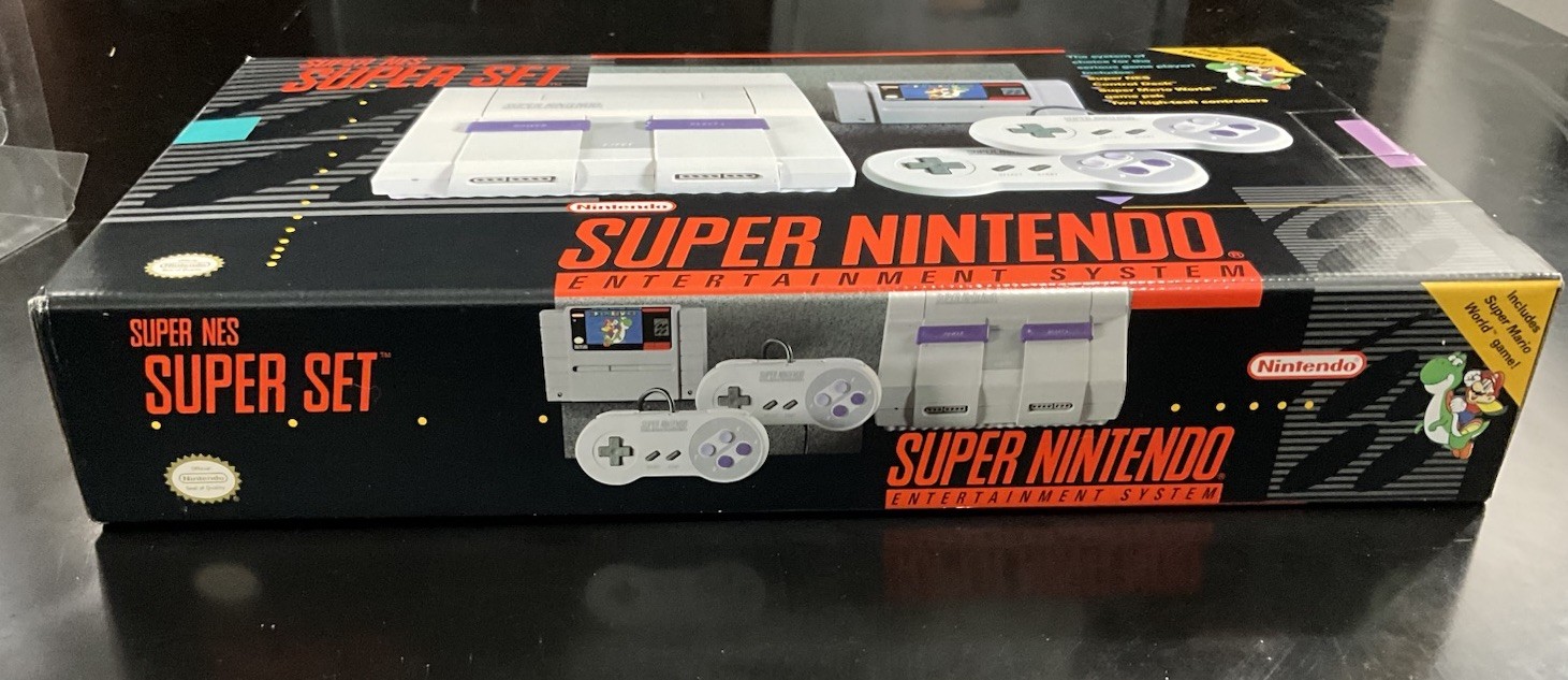 SNES Super Nintendo Console MINT w/ WATA 7.0 Super Mario World & MarioKart
