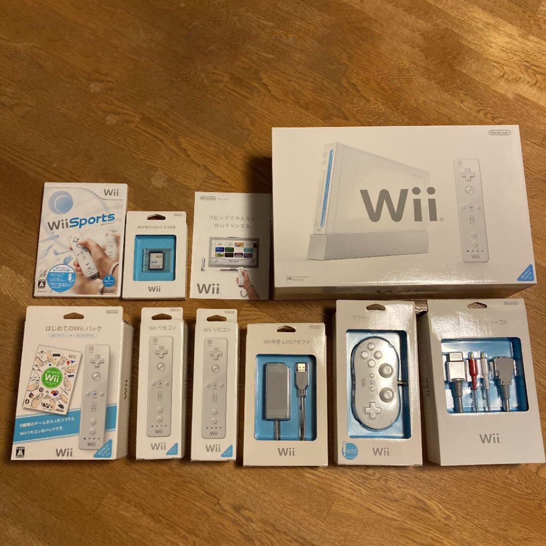 Nintendo Wii White Console System w/Related Accessories *See Photos* New Japan