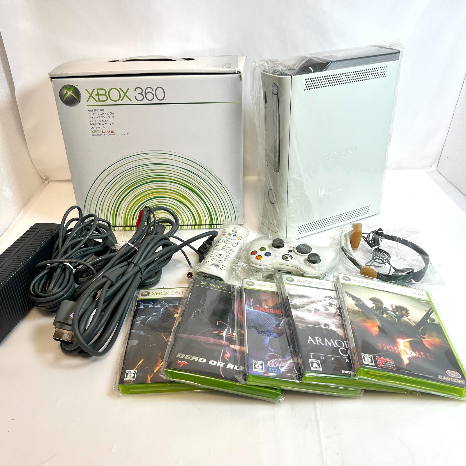 Xbox 360 console 20GB, initialized + 5 games (operation confirmed) From Japan,