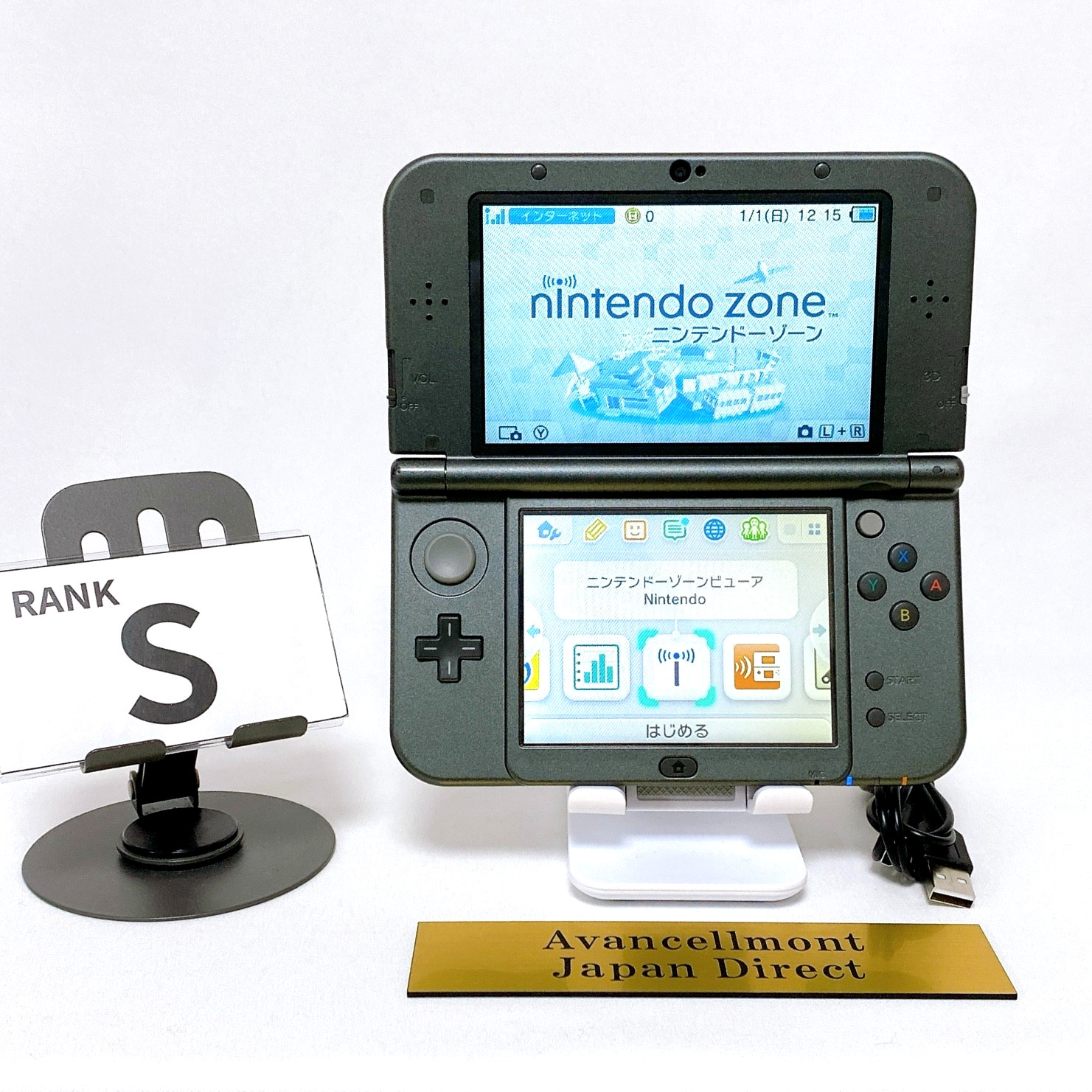【Top IPS】New Nintendo 3DS LL XL Metallic Black Console Japan Tested Rank S Rare
