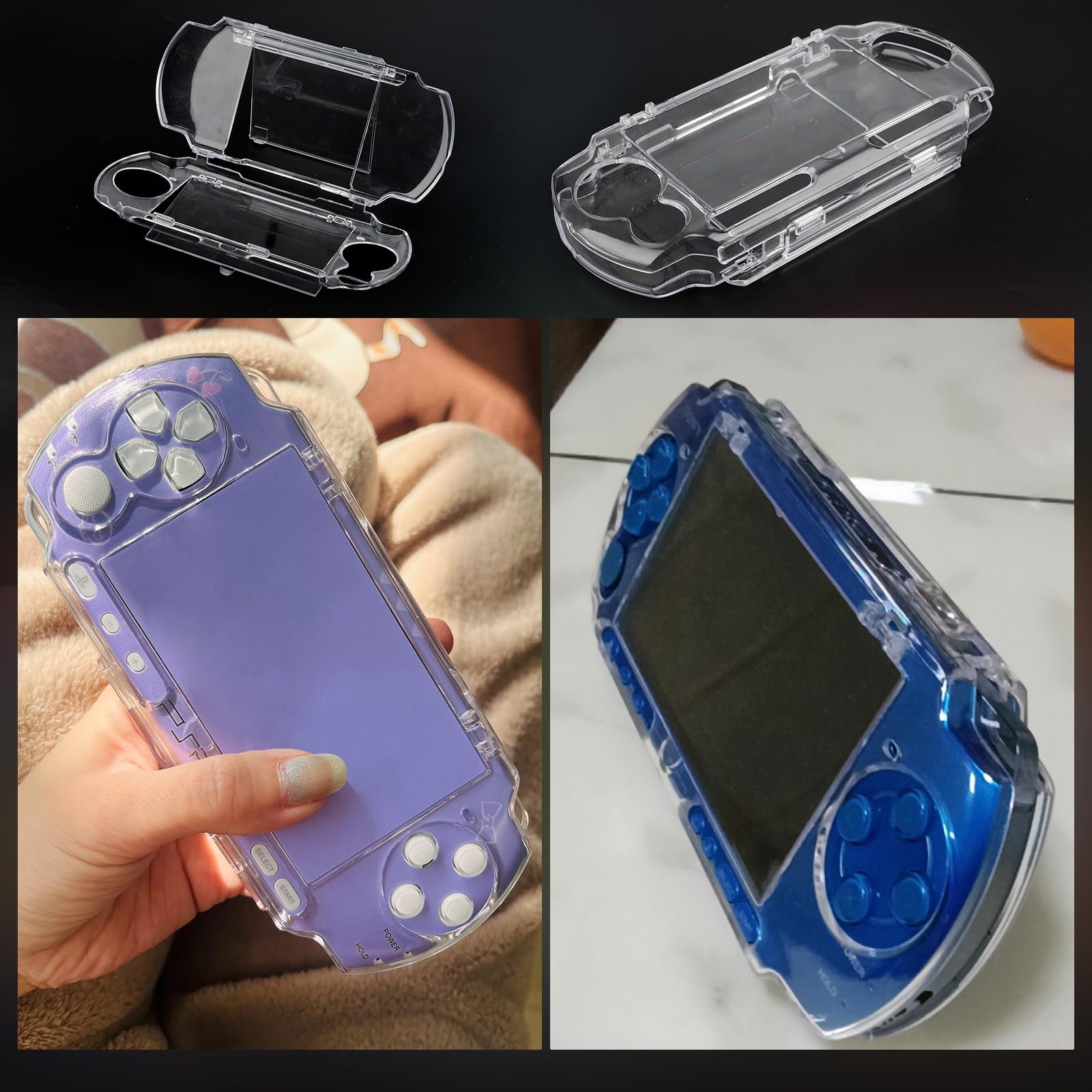 Hard Shell Case Cover Compatible Replacement Housing for PSP 2000 3000, Clear