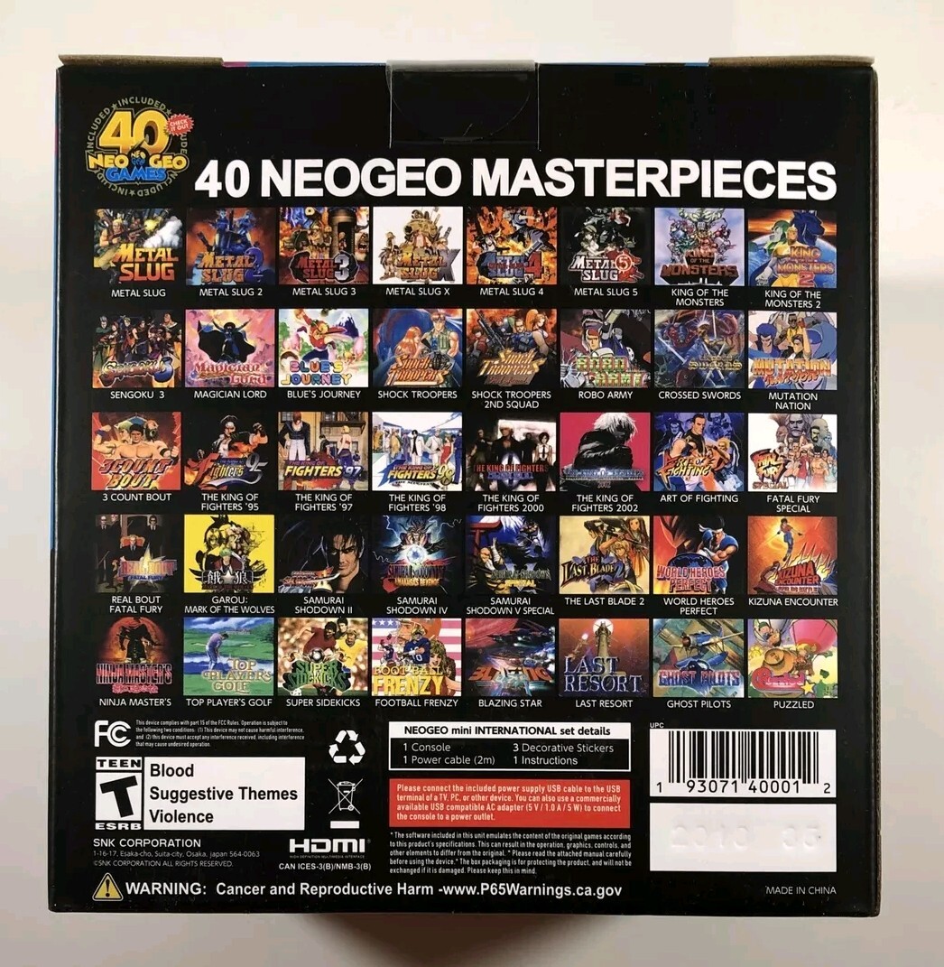 NEOGEO Mini International SNK 40th Console Plus Black Mini Pad – Brand New