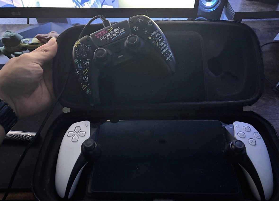 PS Portal Handheld for PS5 with Spigen hard case and Lebron James controller