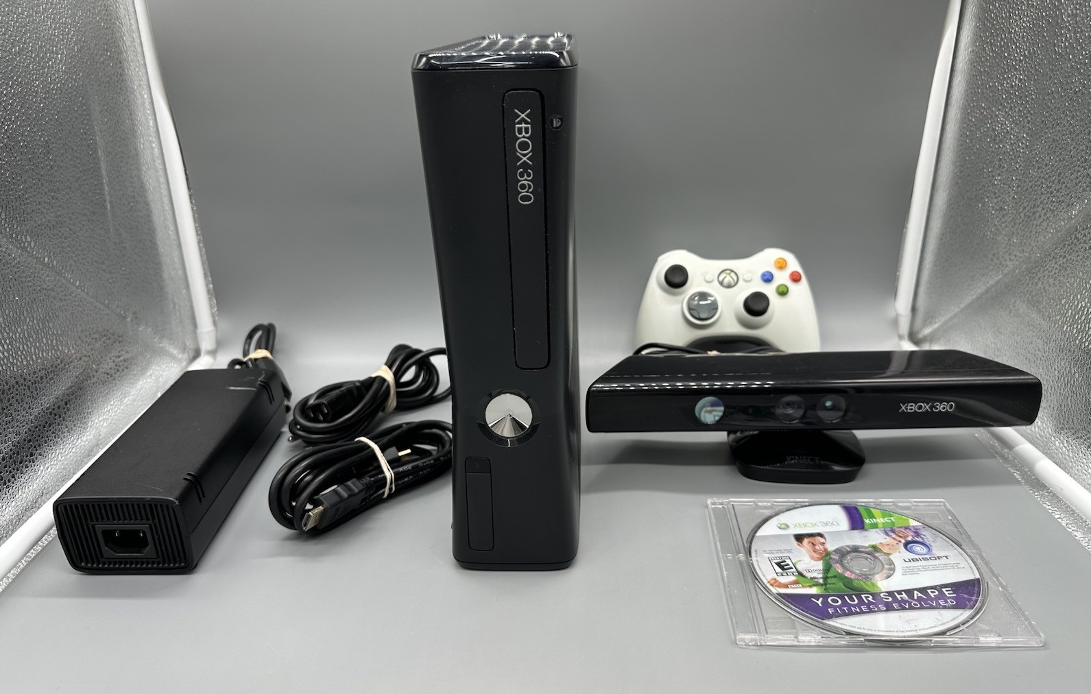 Microsoft Xbox 360 S Slim 120GB Black Video Game Console System w/ Kinect Tested