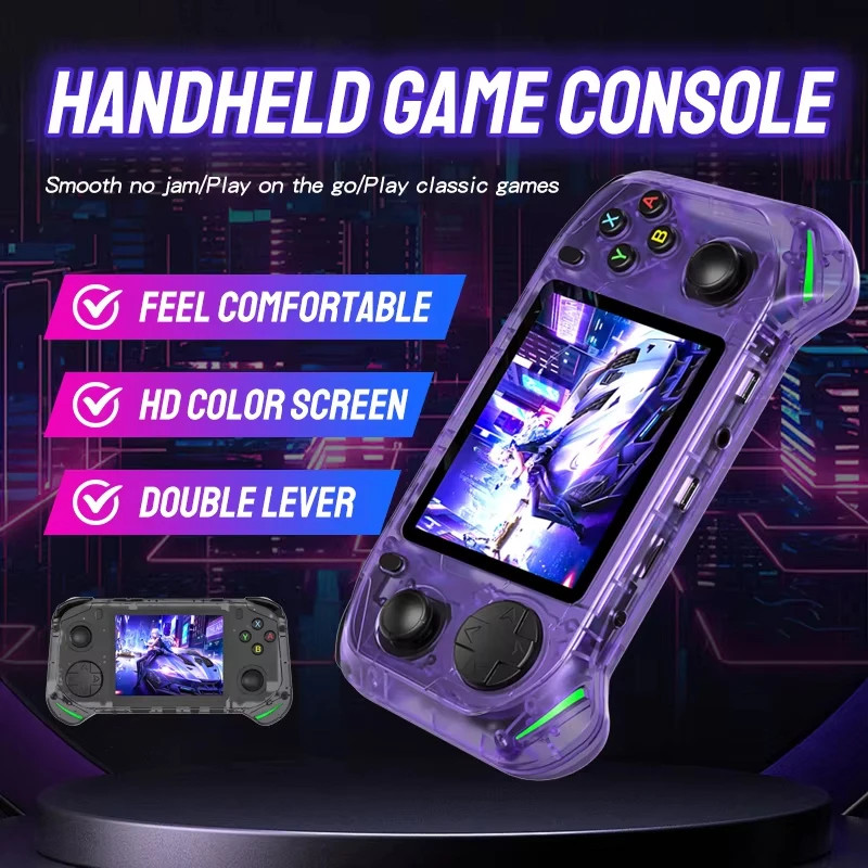 RX6H Retro Handheld Game Console Linux System 3.5 Inch IPS Screen Portable Pocke