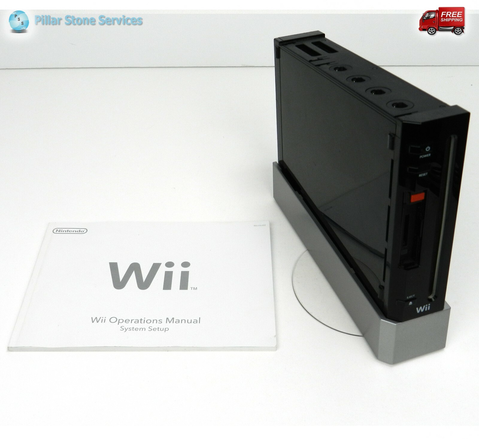 Nintendo Wii Black Console Bundle 2 Games Remote Nunchuck Sensor Gamecube Compat