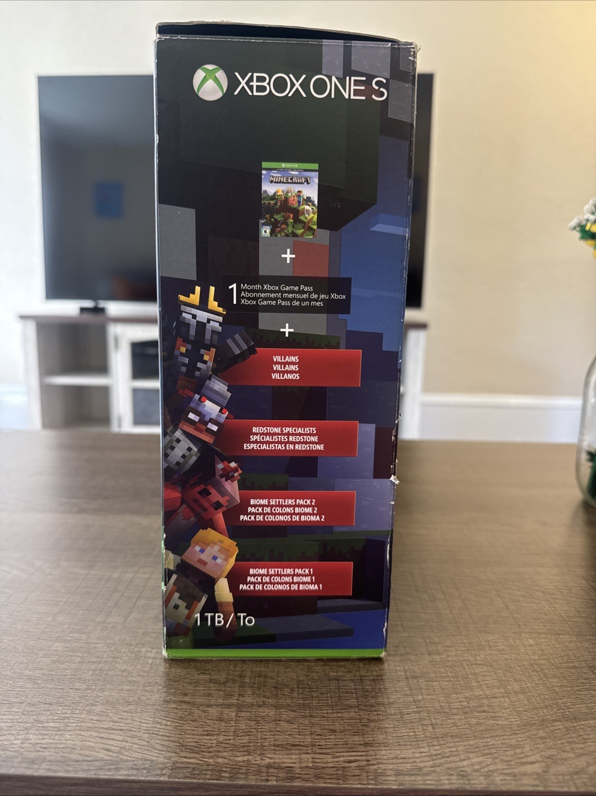 Xbox One S Minecraft Console Creeper Controller Complete CIB Box Stand Inserts