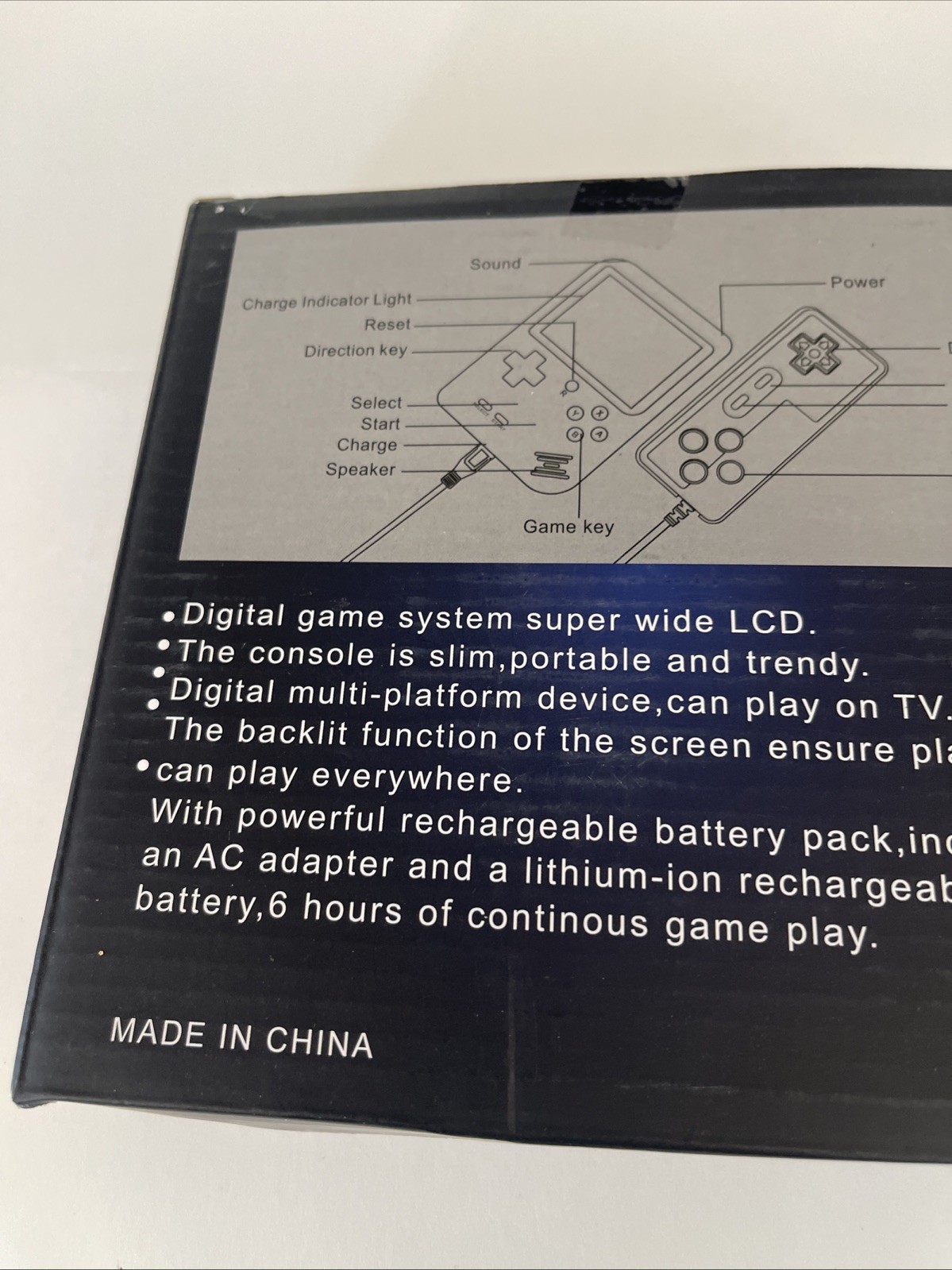Large Screen Mini Handheld Portable With 500 Games Blue
