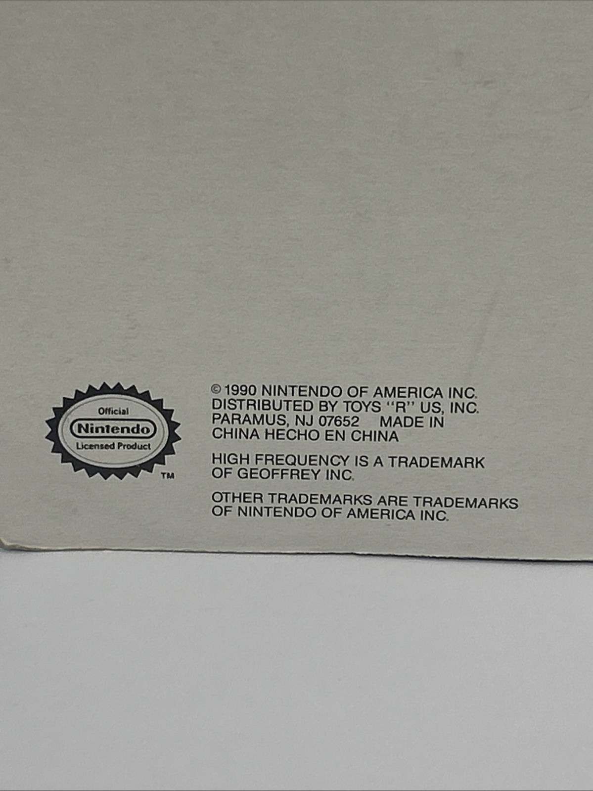 Nintendo NES Green System Console Dust Cover (Very Rare) TOYS R US 1990