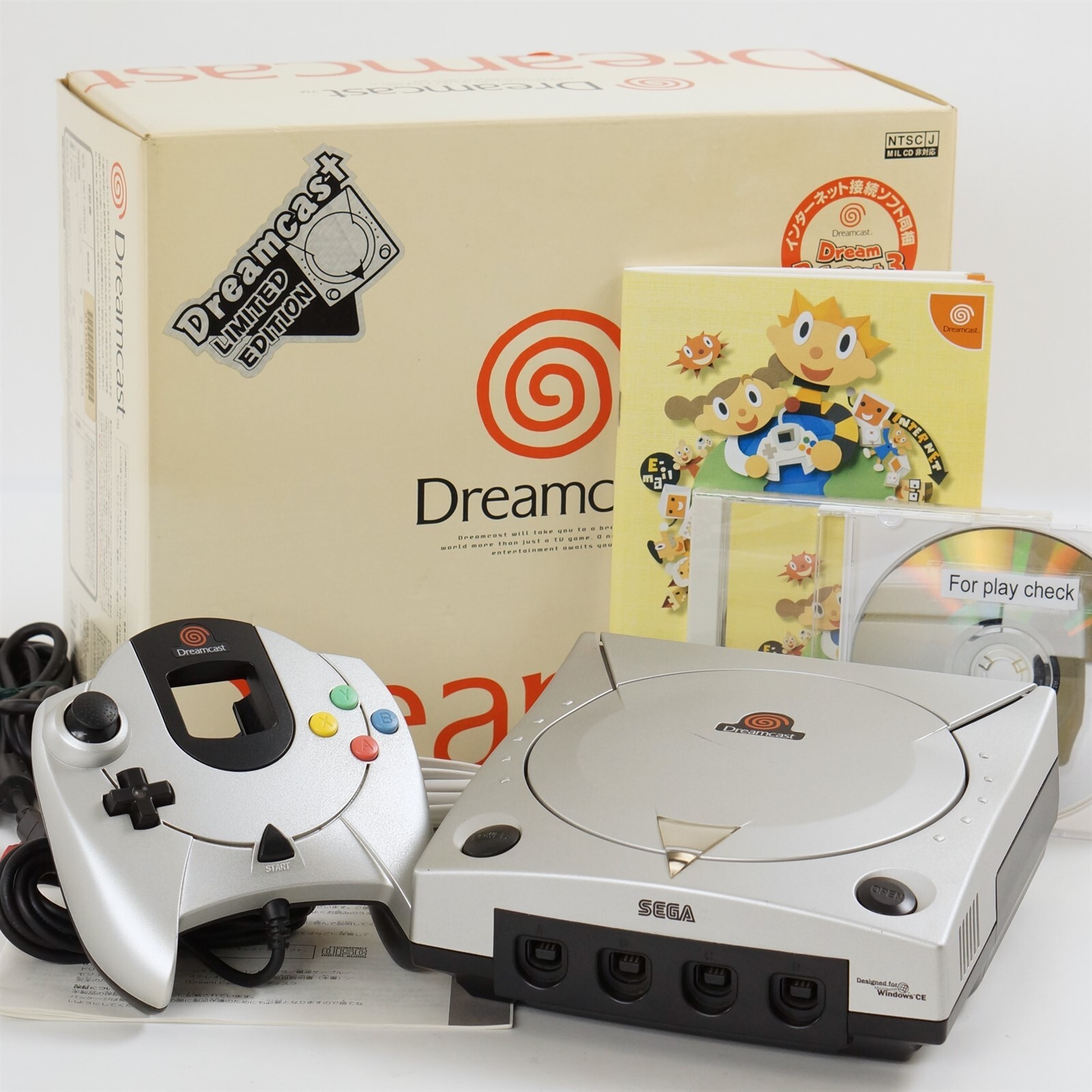 Dreamcast Metallic Silver Console Limited Tested system FREE SHIPPING Sega 1326
