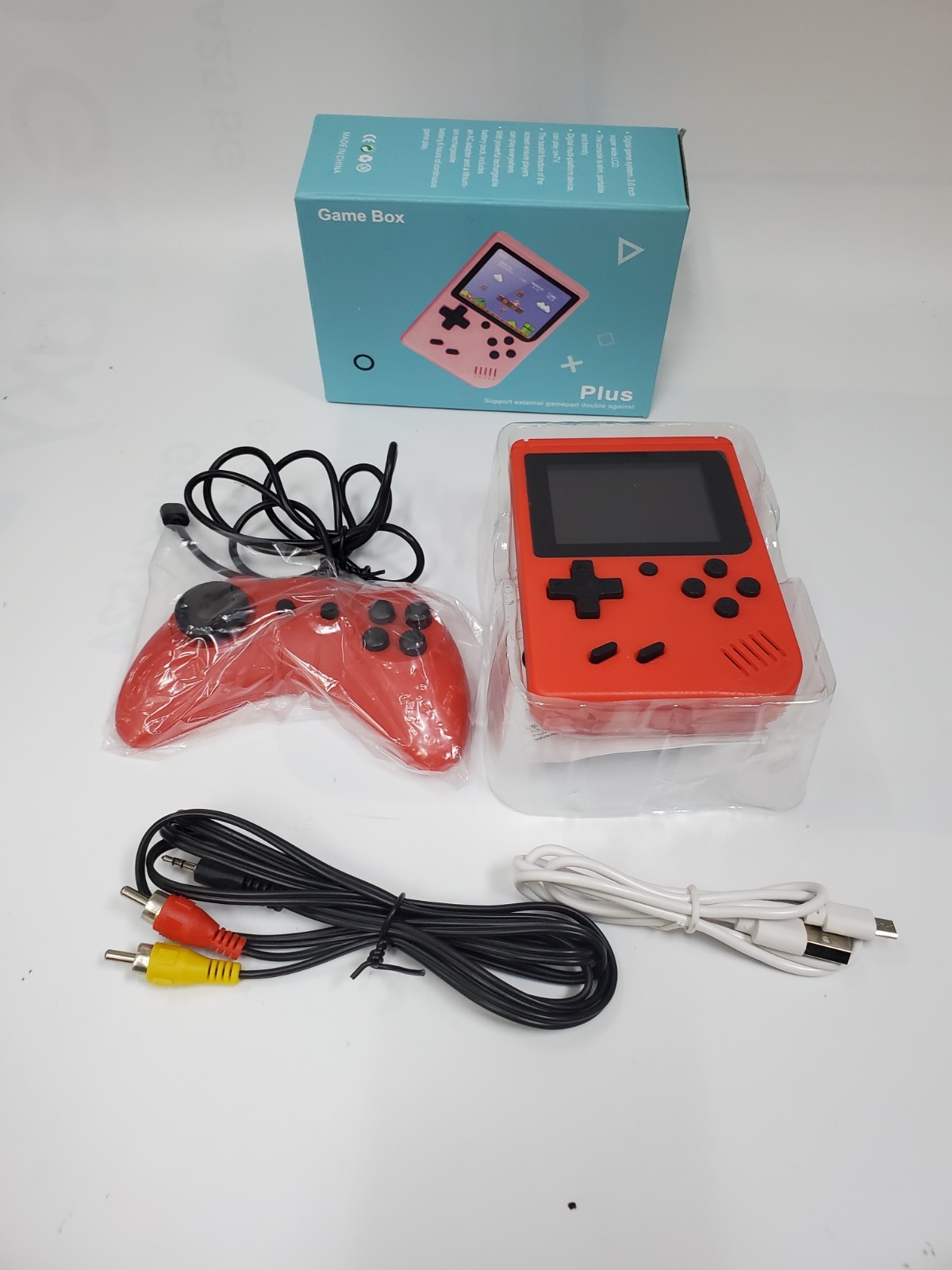 Game Box Plus- Hand Held Game System Red With Controller/ New