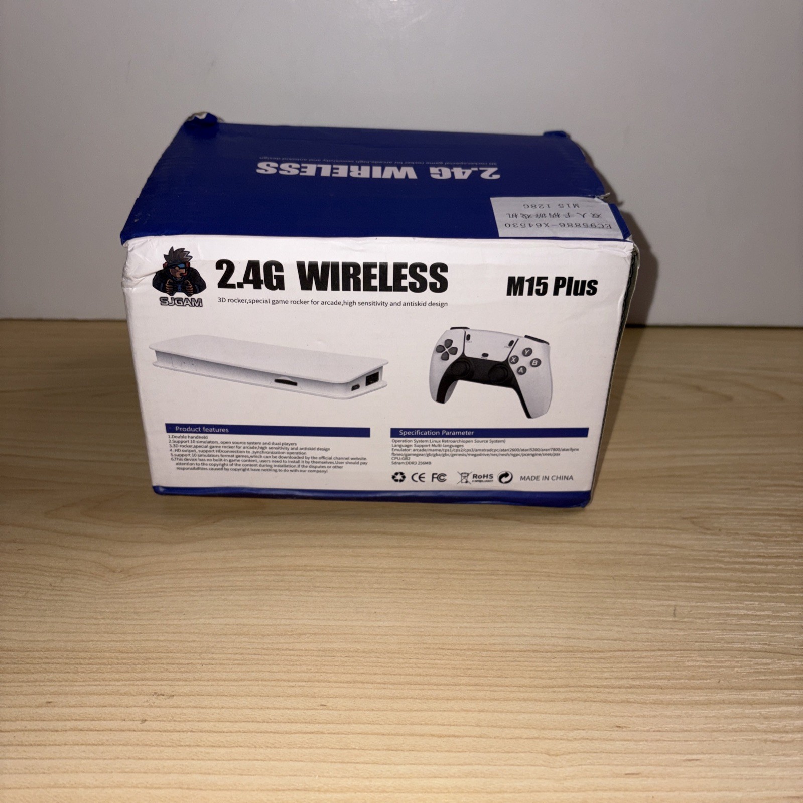 SJGAM M15 Plus Retro Video Game Console White 4K HDMI 2.4G Wireless Controllers