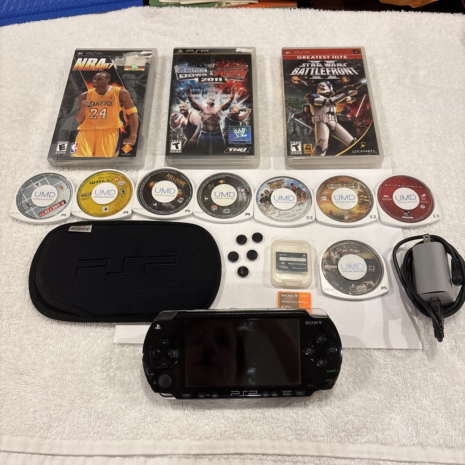 Sony PlayStation PSP 1000 Original Console 8 Games 3 Movies 2 Memory Cards More