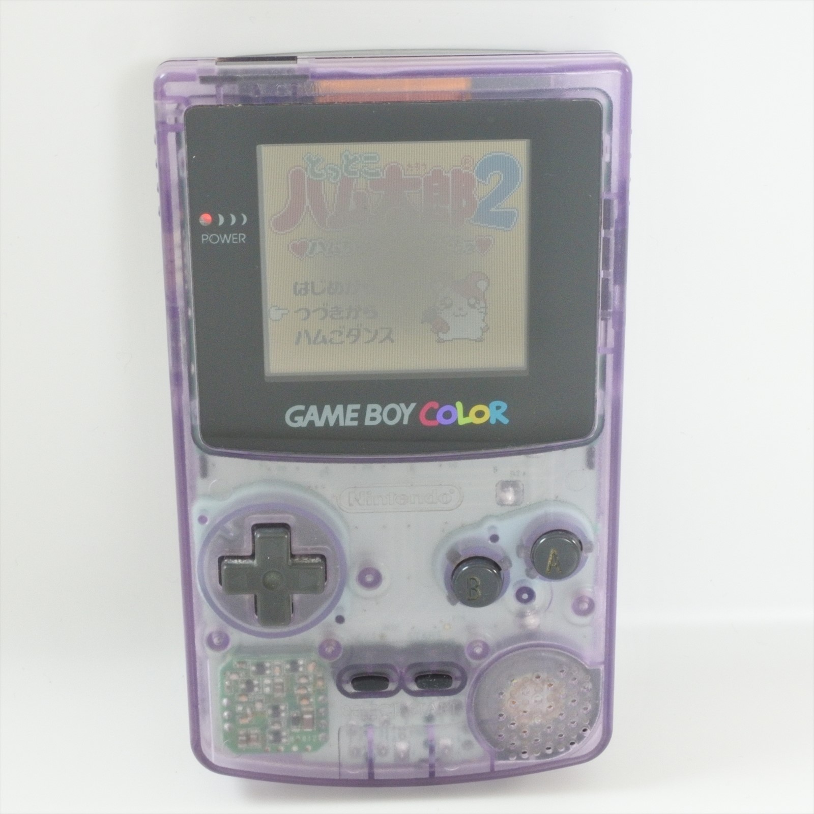 JUNK Gameboy Color Console Clear Purple CGB-001 Small Sound Nintendo JAPAN 18 gb