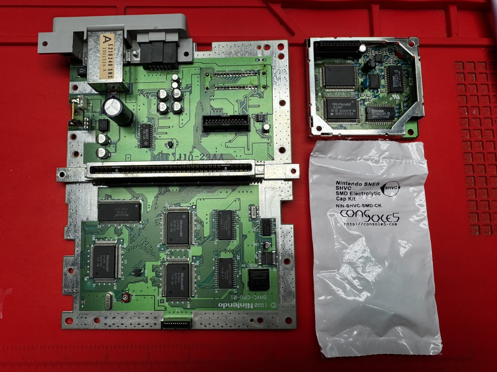 SNES SHVC-01 Voultars Edge Enhancer -Full Recap-New 7805s VR-New Shell Multi LED