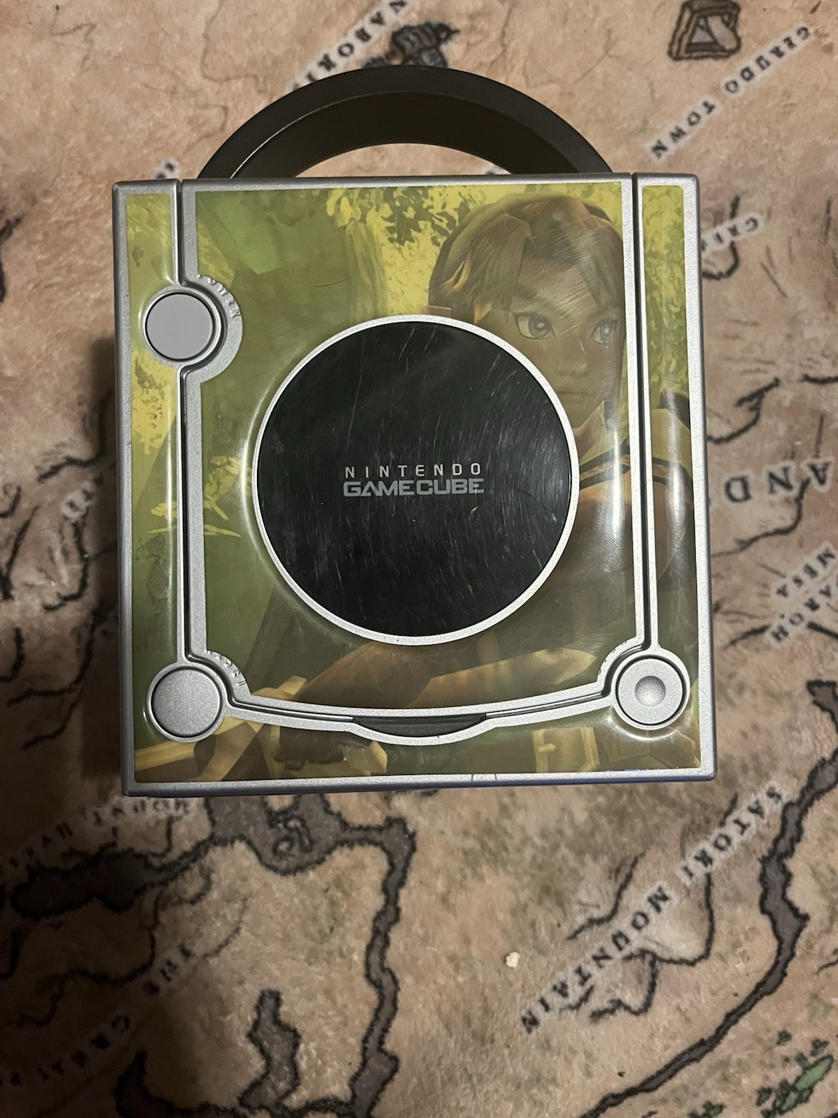 Nintendo GameCube Silver Console Working with Rare Twilight Princess Stickers