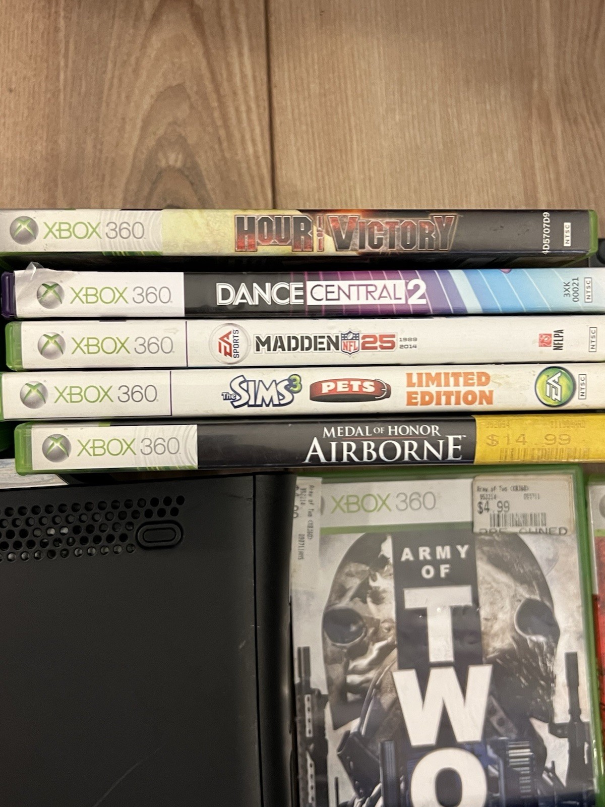 Xbox 360 Elite Black Console Bundle 120GB HDD 15 Games Controller Tested Works