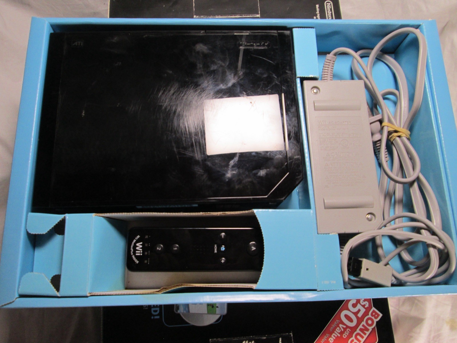 Nintendo Wii Black Console cib Bundle with Wii Sports & Resort Working – Nice!