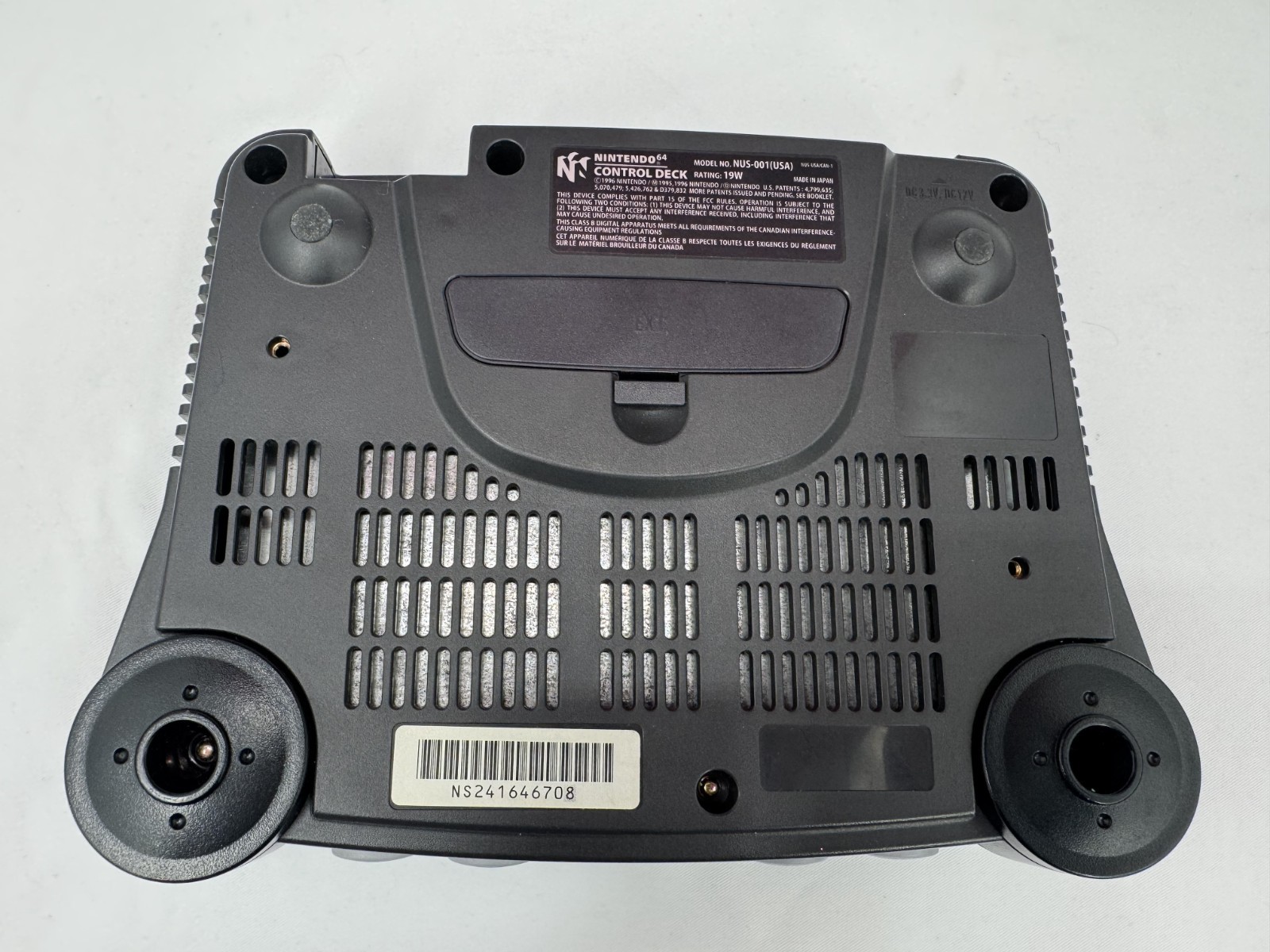 1996 Nintendo 64 Memory Expansion Control Deck Charcoal Gray NUS-001 (USA)