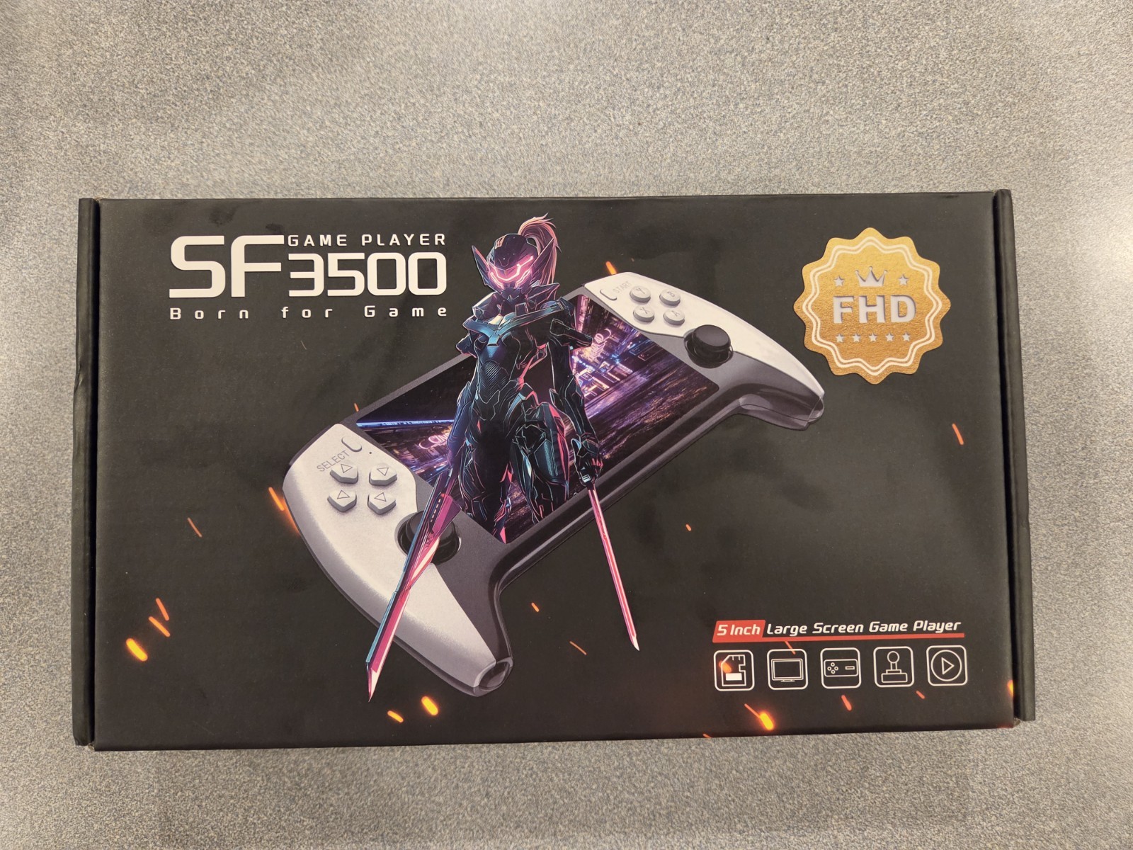 SF3500 Handheld Game Player 5 Inch IPS Screen FHD, White, Multimedia, E-books