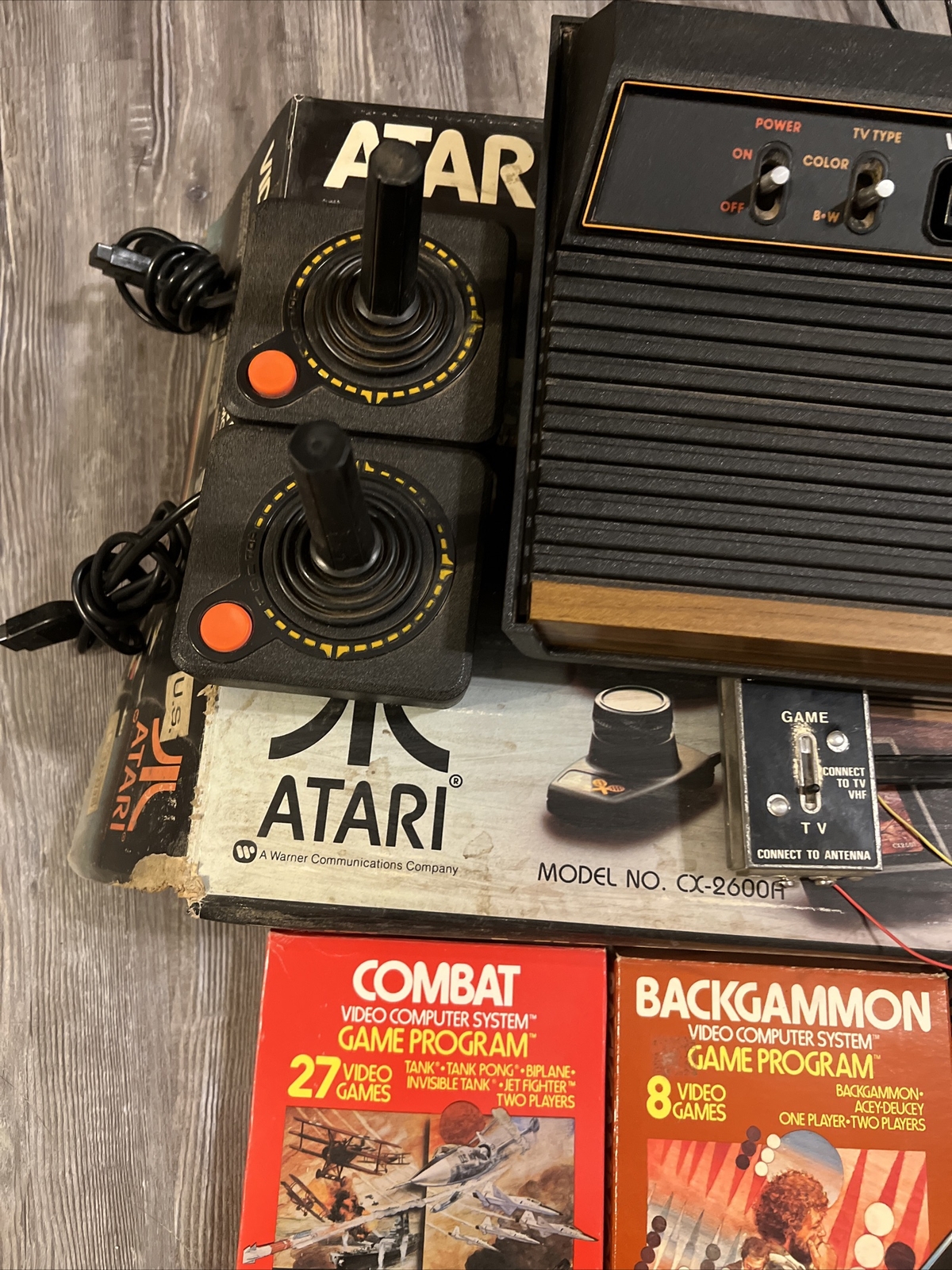 Vintage Atari CX-2600A Console Video Computer System W/ Box And Games
