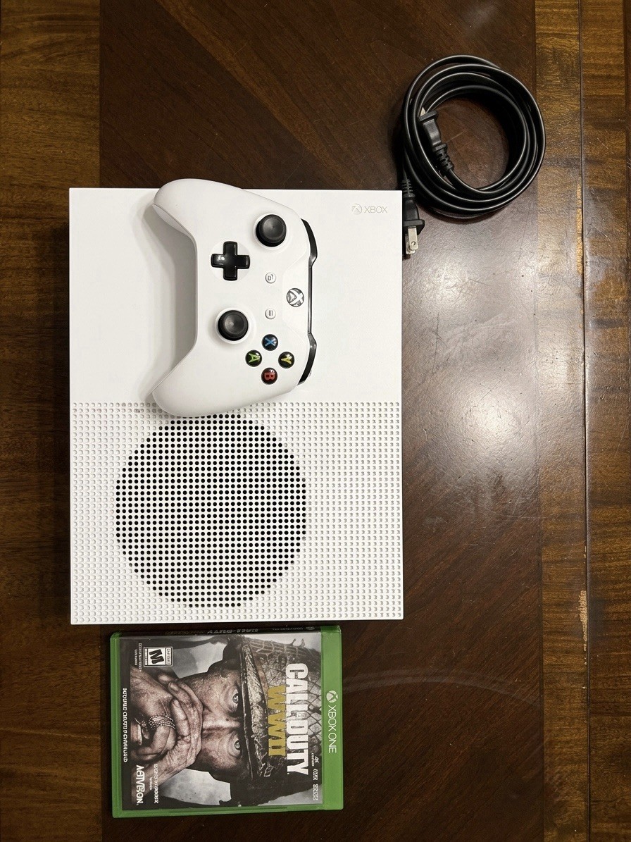 Microsoft Xbox One S 512gb White Console w/ Controller, COD WWII, 4K Wi‑Fi