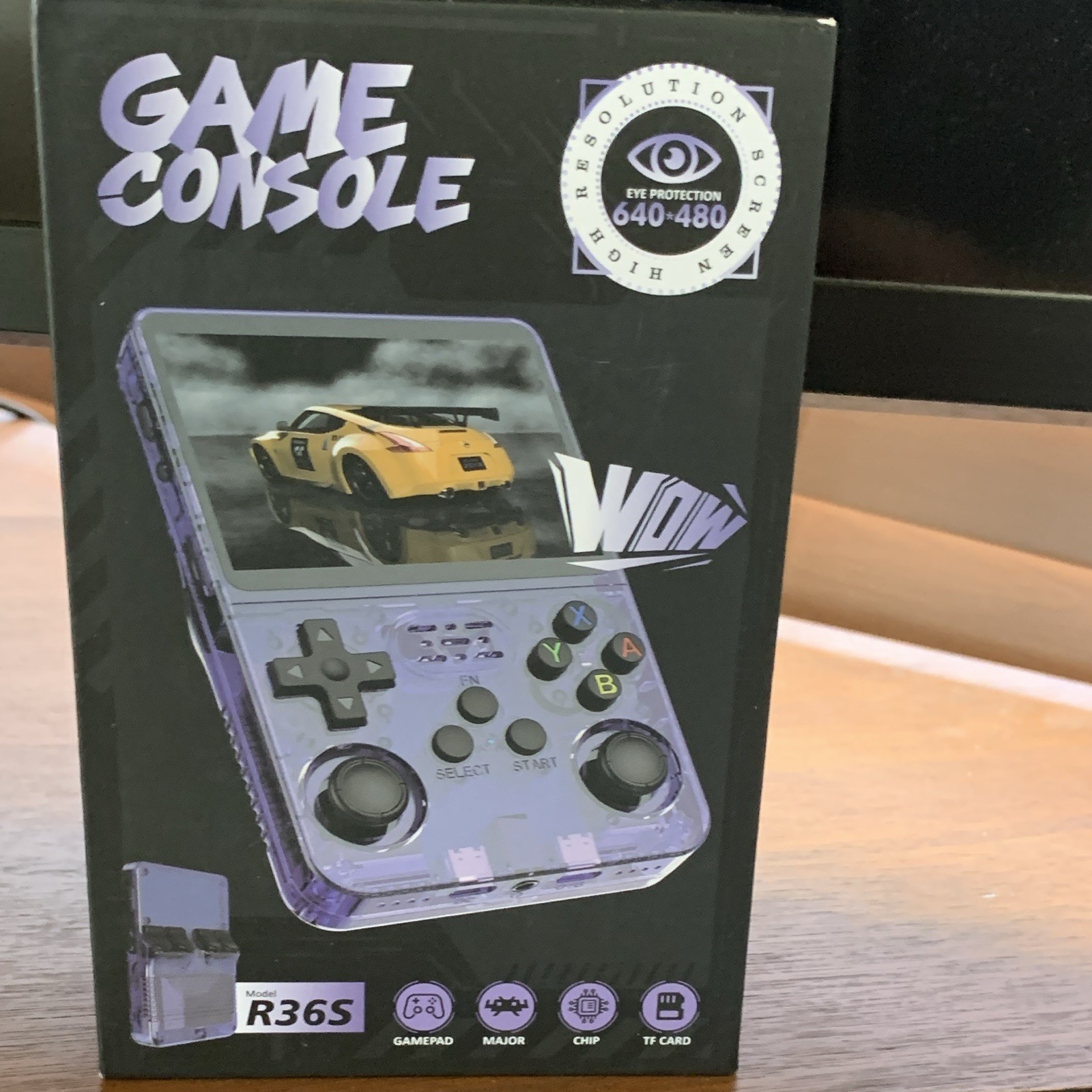 R36S Handheld Game Console 64GB Purple WiFi 640×480 TF Card Region Free