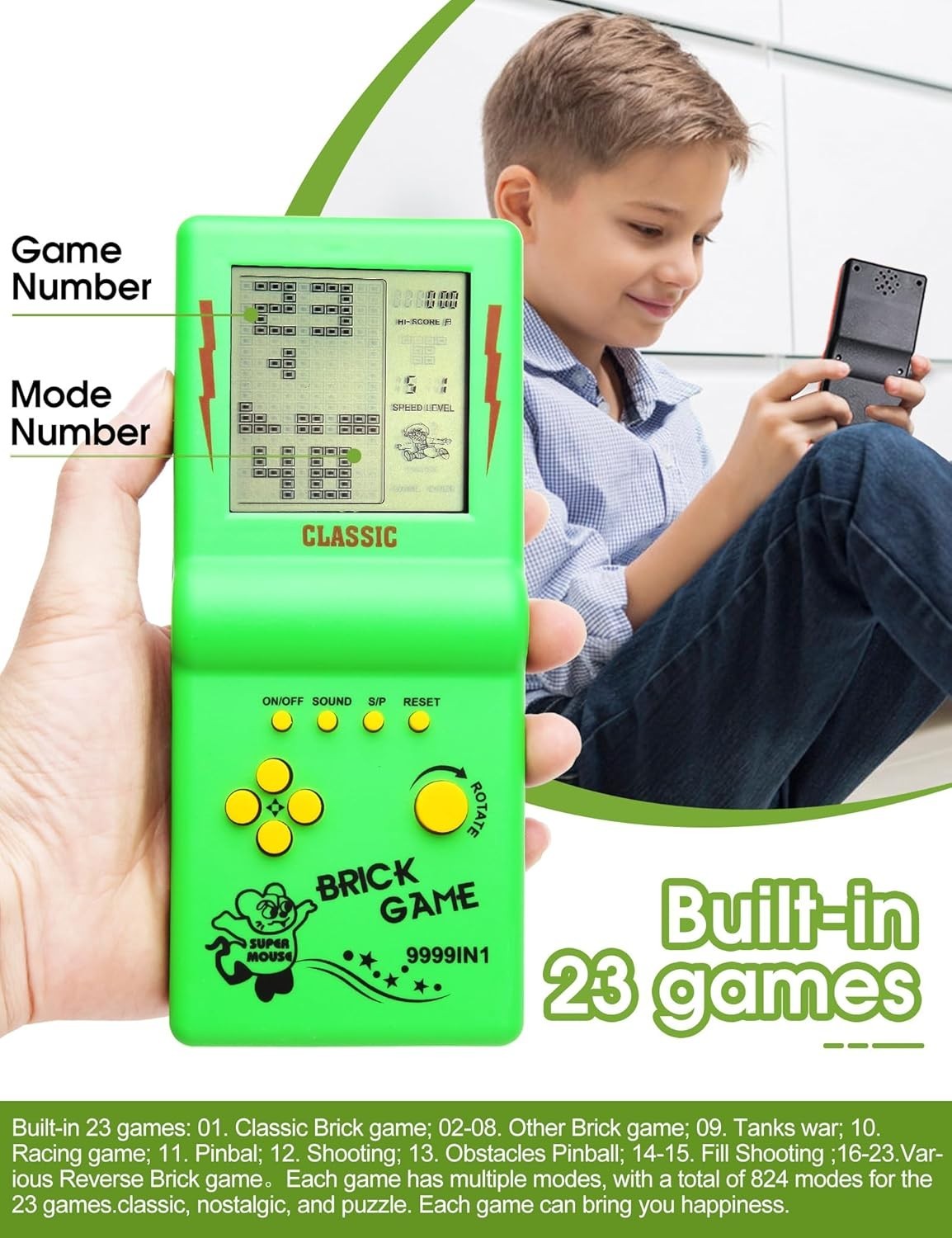 Unique Handheld Retro Game Console – 3.5-Inch Screen & 28 Days Battery Life