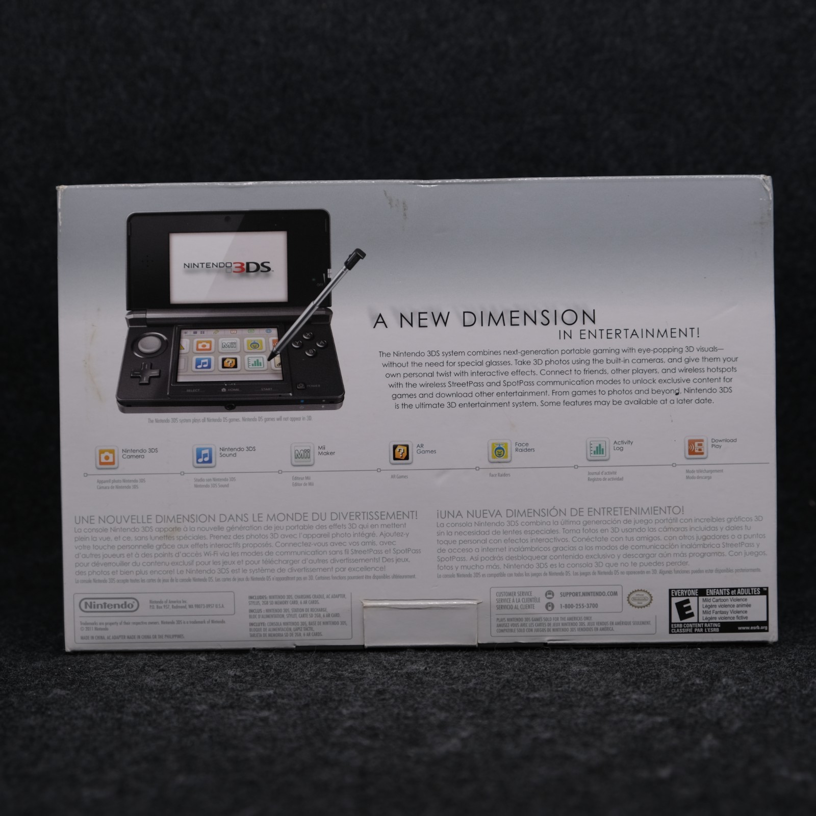 3DS Cosmo Black Console CIB W/ AR Cards, Manuals, SD Card – Authentic