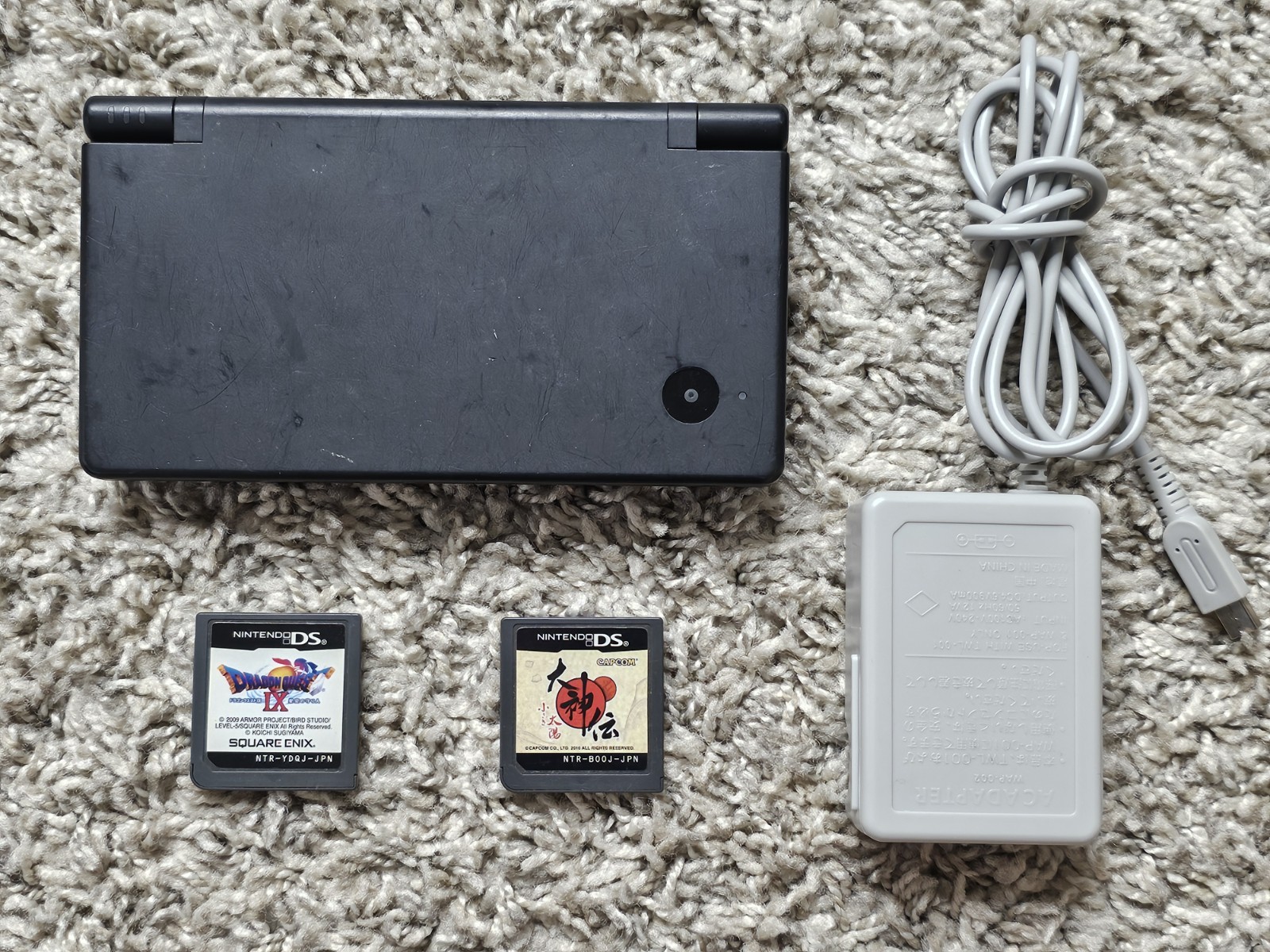 Nintendo DSi + Okamiden + DQIX Black Japanese Import Tested NTSC-J Japan Console