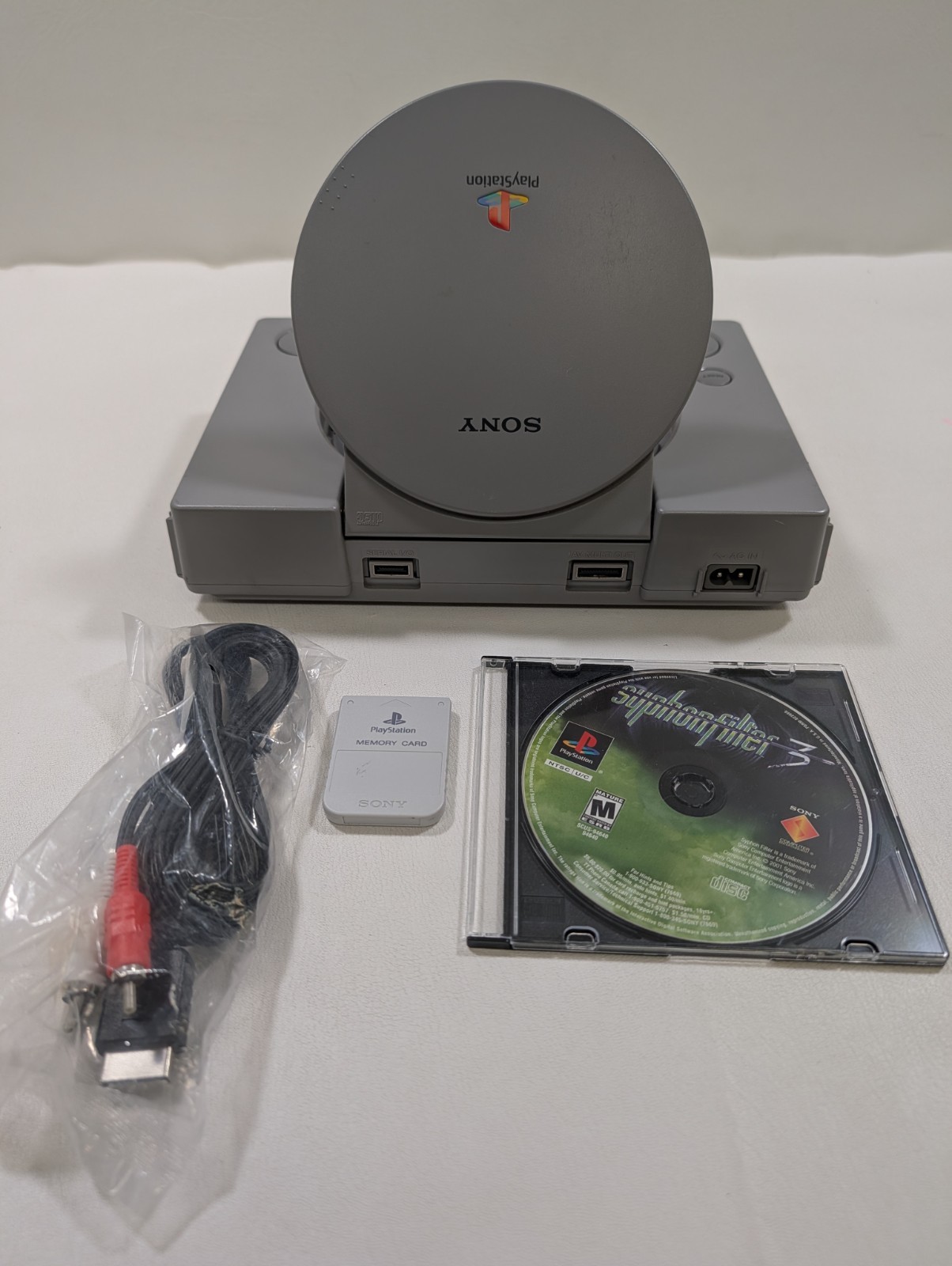 Sony Playstation 1 PS1 Console Bundle SCPH-9001 w/AV, Syphon Filter 3 & Mem Card