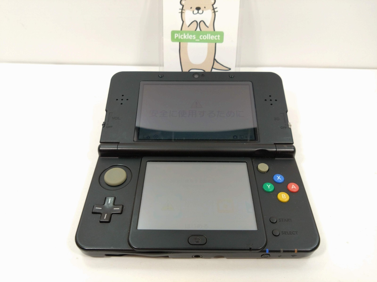 Nintendo New 3DS Black KTR-001 w/4GB Stylus language Japanese Tested 0511A