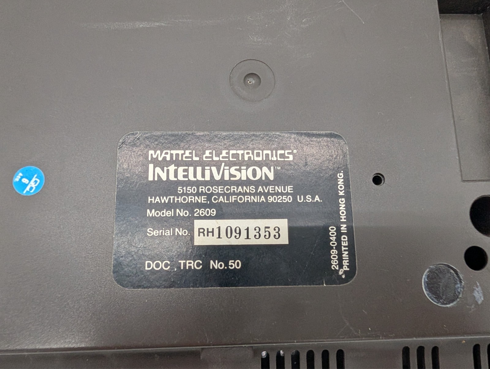 Mattel Intellivision Console Model 2609 – Tested & Works – Controller 1 INOP