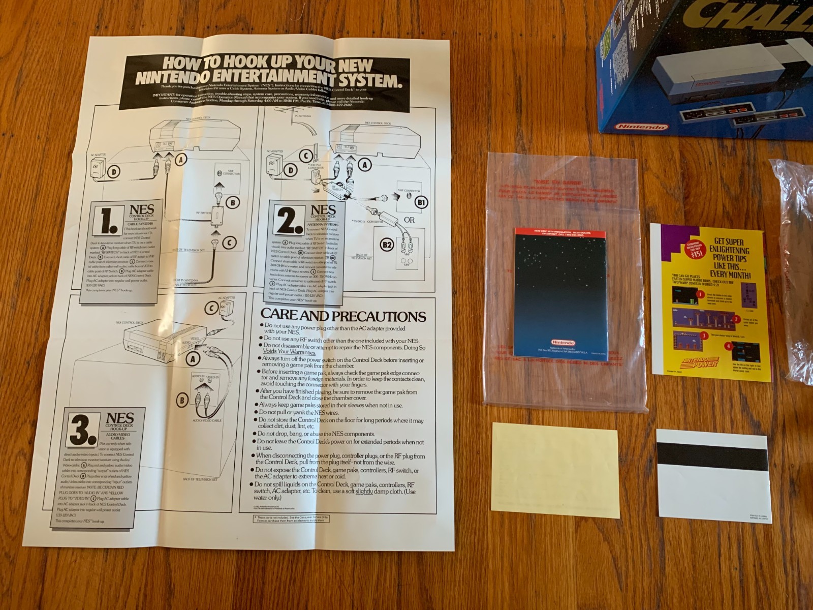 Nintendo NES Challenge Set console system 100% complete in box with protector