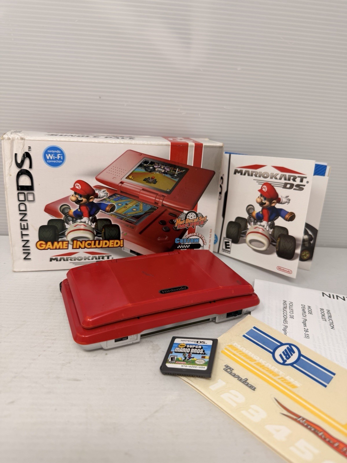 Nintendo DS Mario Kart Pack Red Handheld System with Box Manual NO Game Included