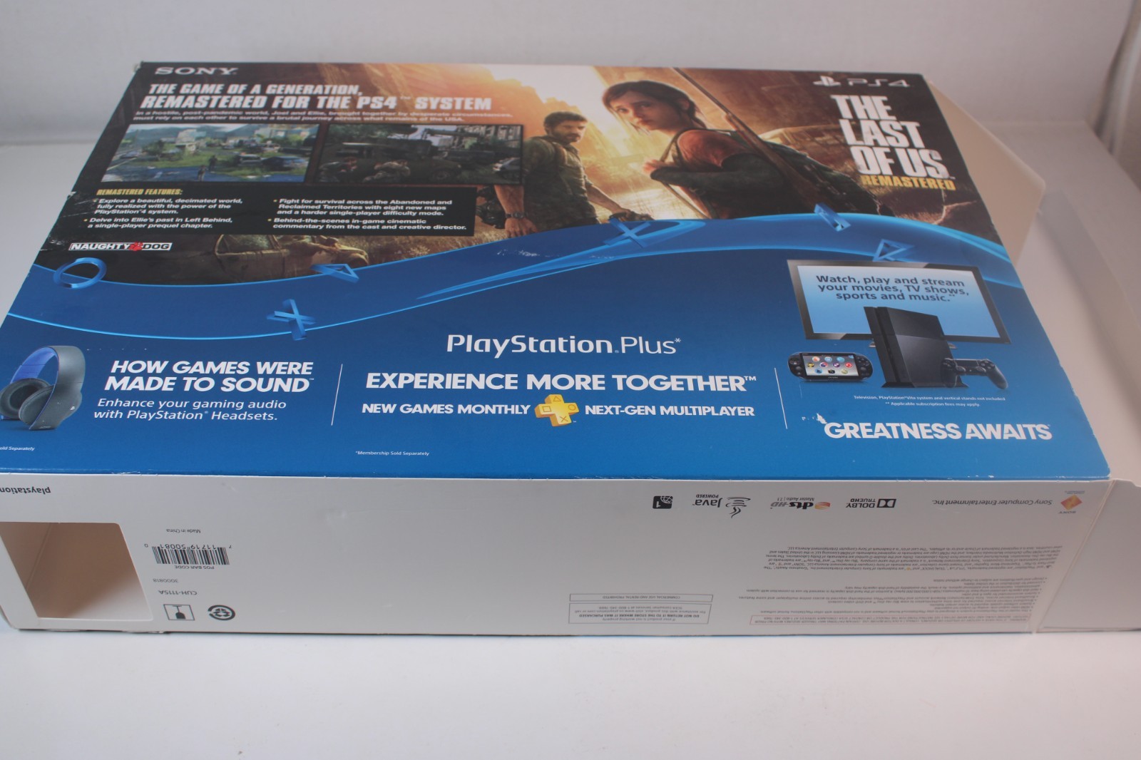 Sony PS3 Slim 250gb The Last Of Us Edition Console with Box + 2 Controllers