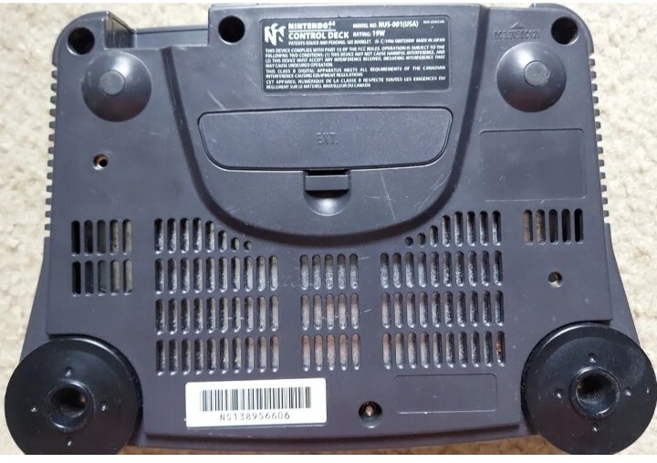 Nintendo 64 System Console – Charcoal Gray. No memory jumer/expansion
