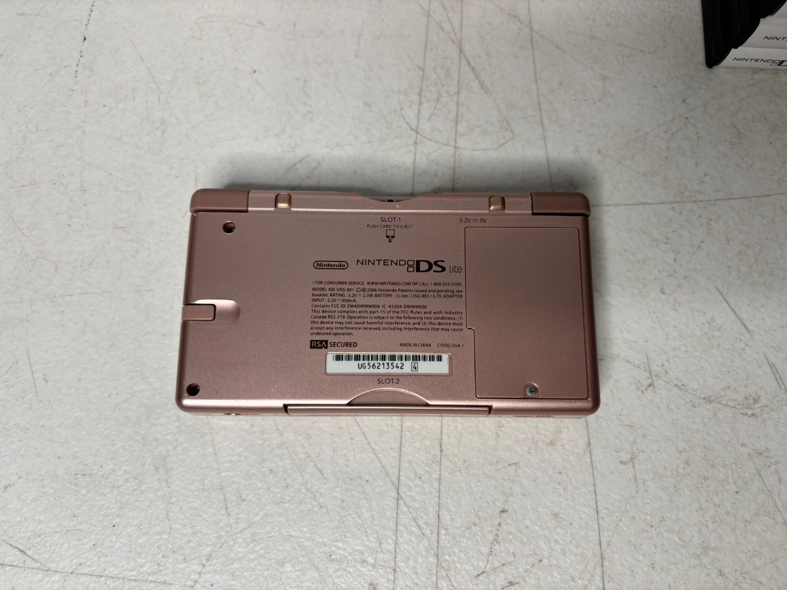 Nintendo DS Lite Metallic Rose w/ Box and 6 CIB Games Bundle
