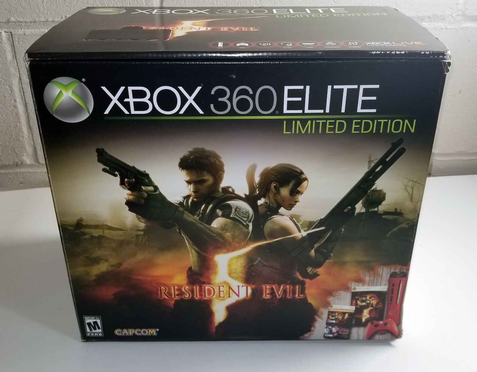 Resident Evil 5 Limited Edition Microsoft Xbox 360 Red Elite 120GB NTSC USA