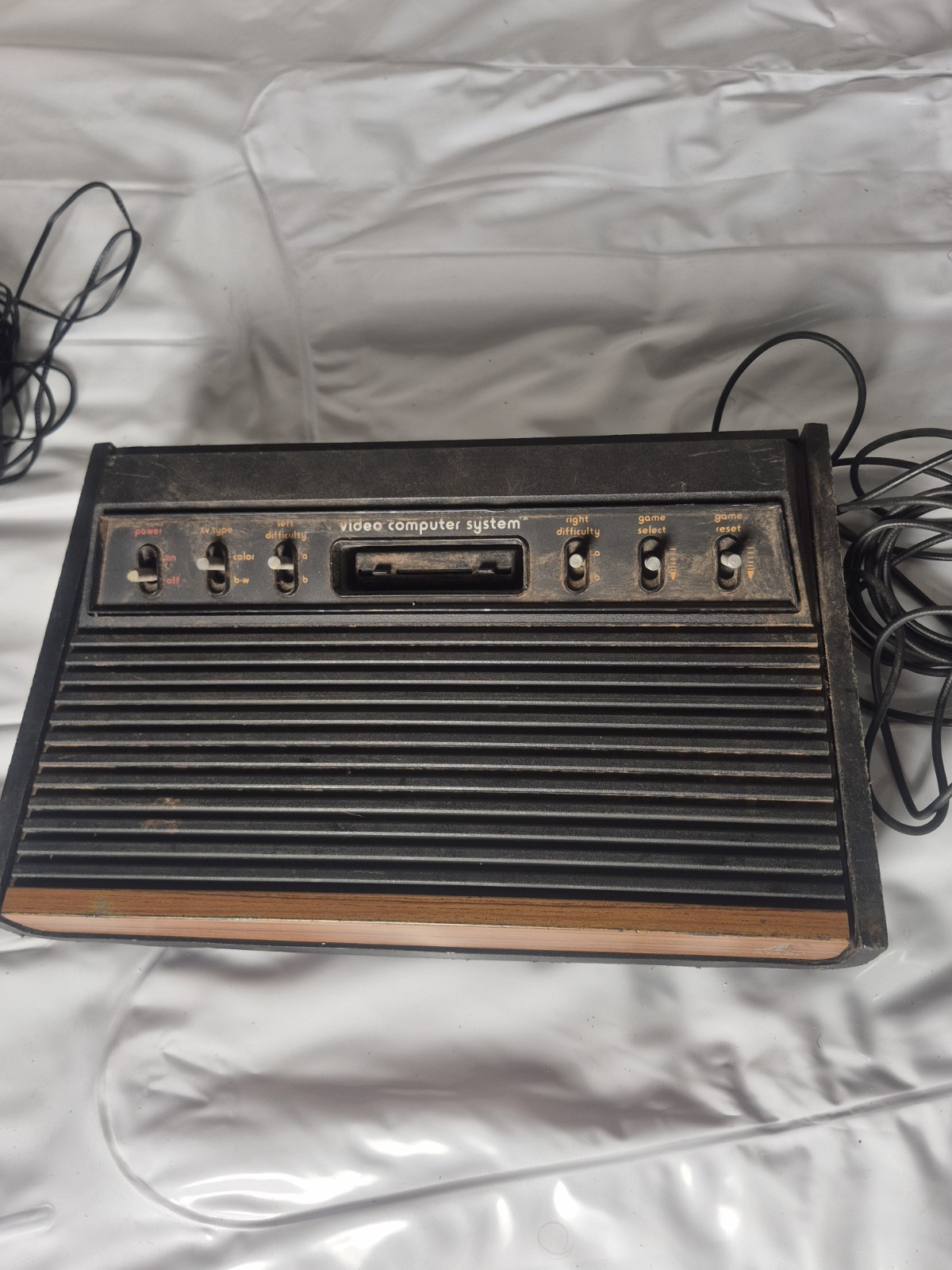 ATARI CX2600 FOUR SWITCH WOODY Console with 6 Game Bundle 2 Joysticks CX-2600