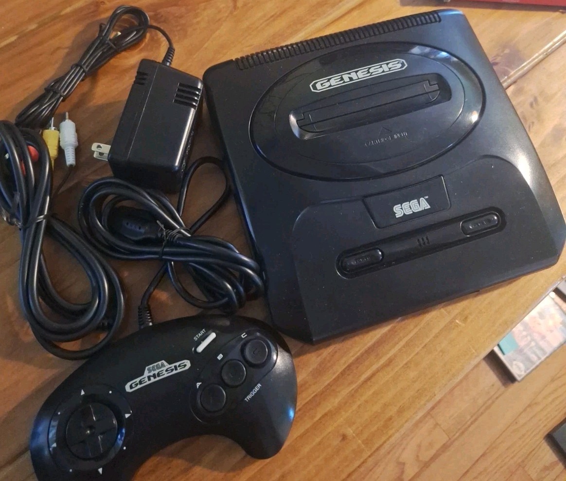 Tested Sega Genesis Model 2 Console Bundle 4 Games With Controller Mortal Kombat