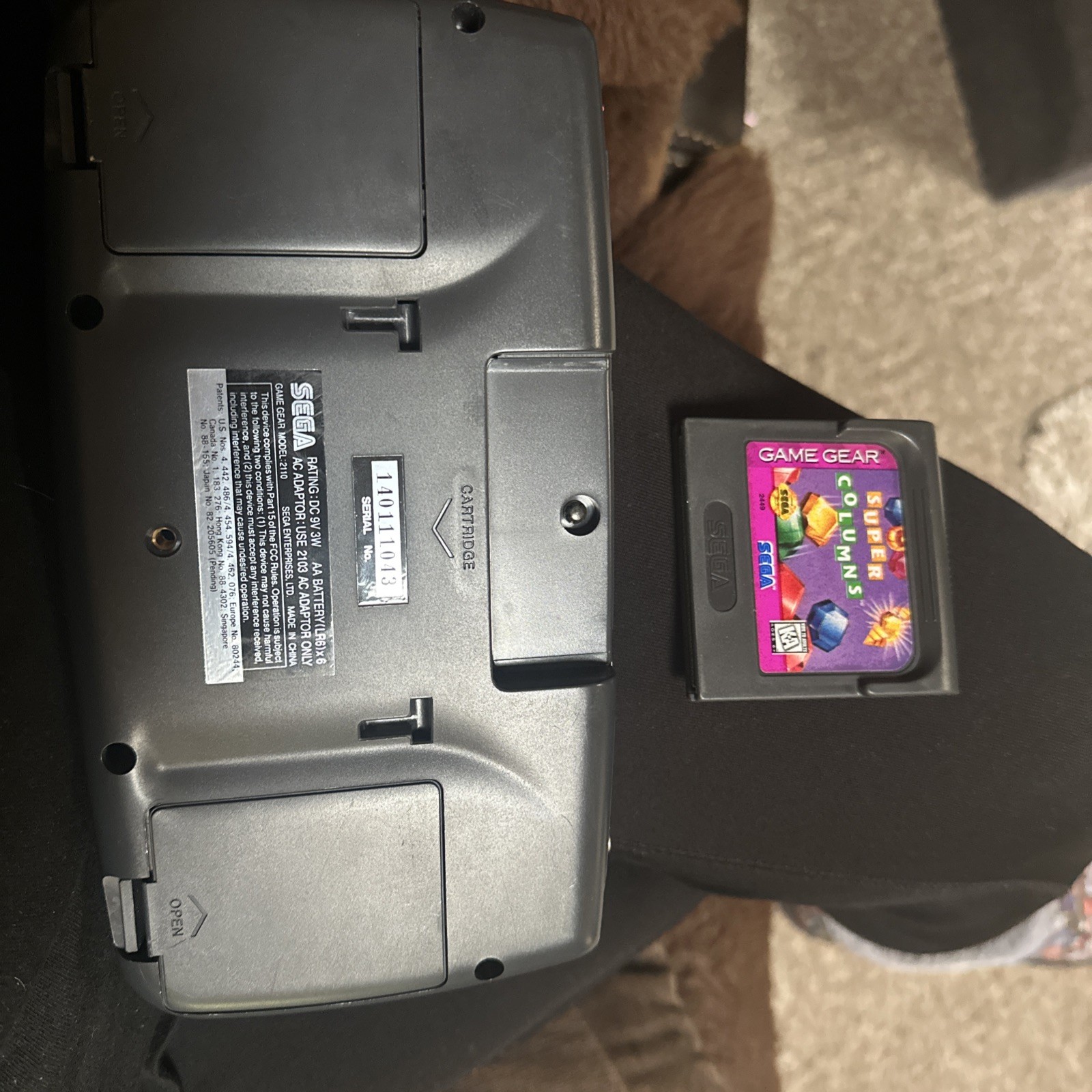 SEGA Game Gear Handheld Console + Super Columns Game, NOT WORKING