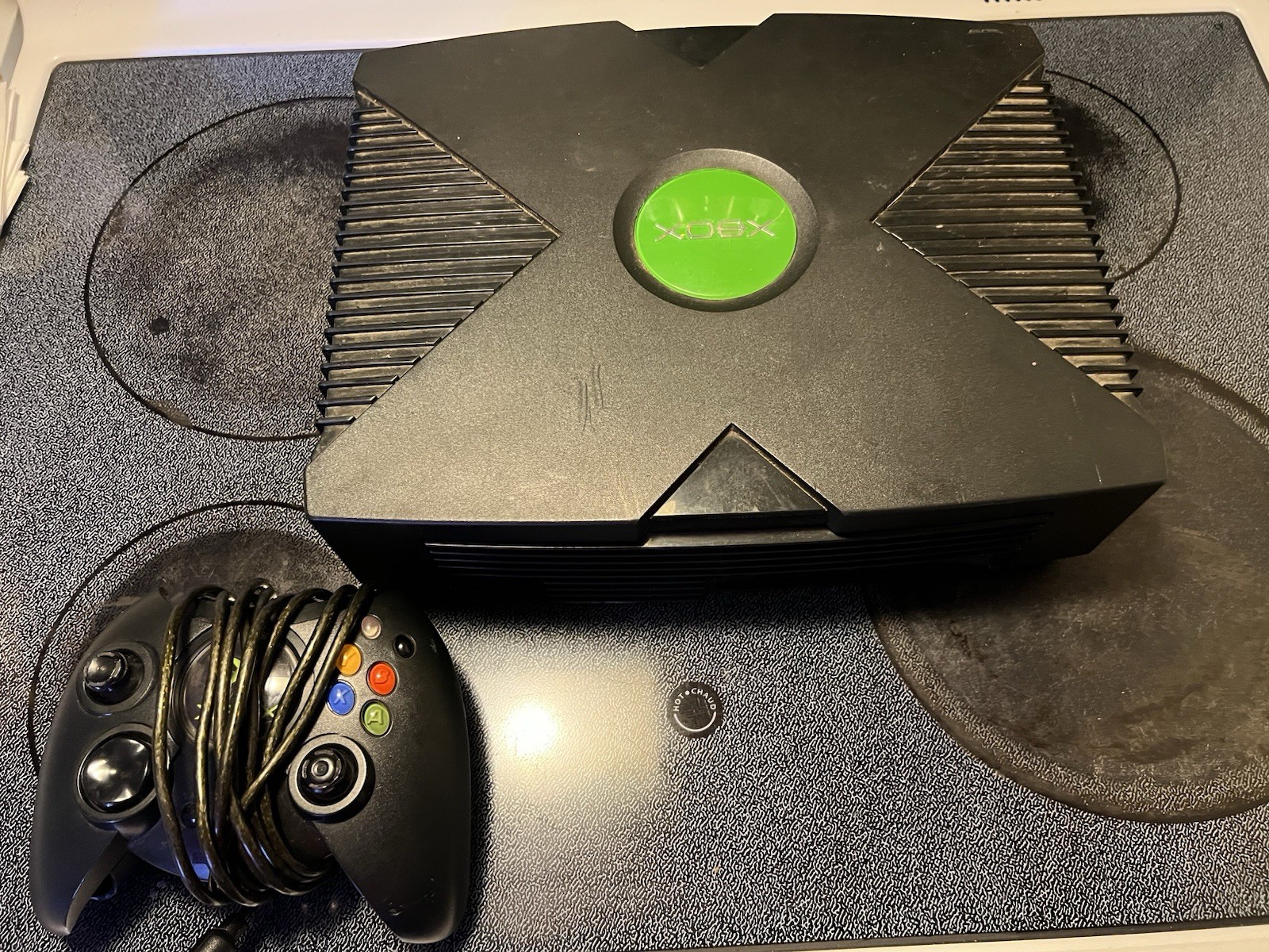 Microsoft Xbox Black Console Component RCA Ethernet with Wired Controller