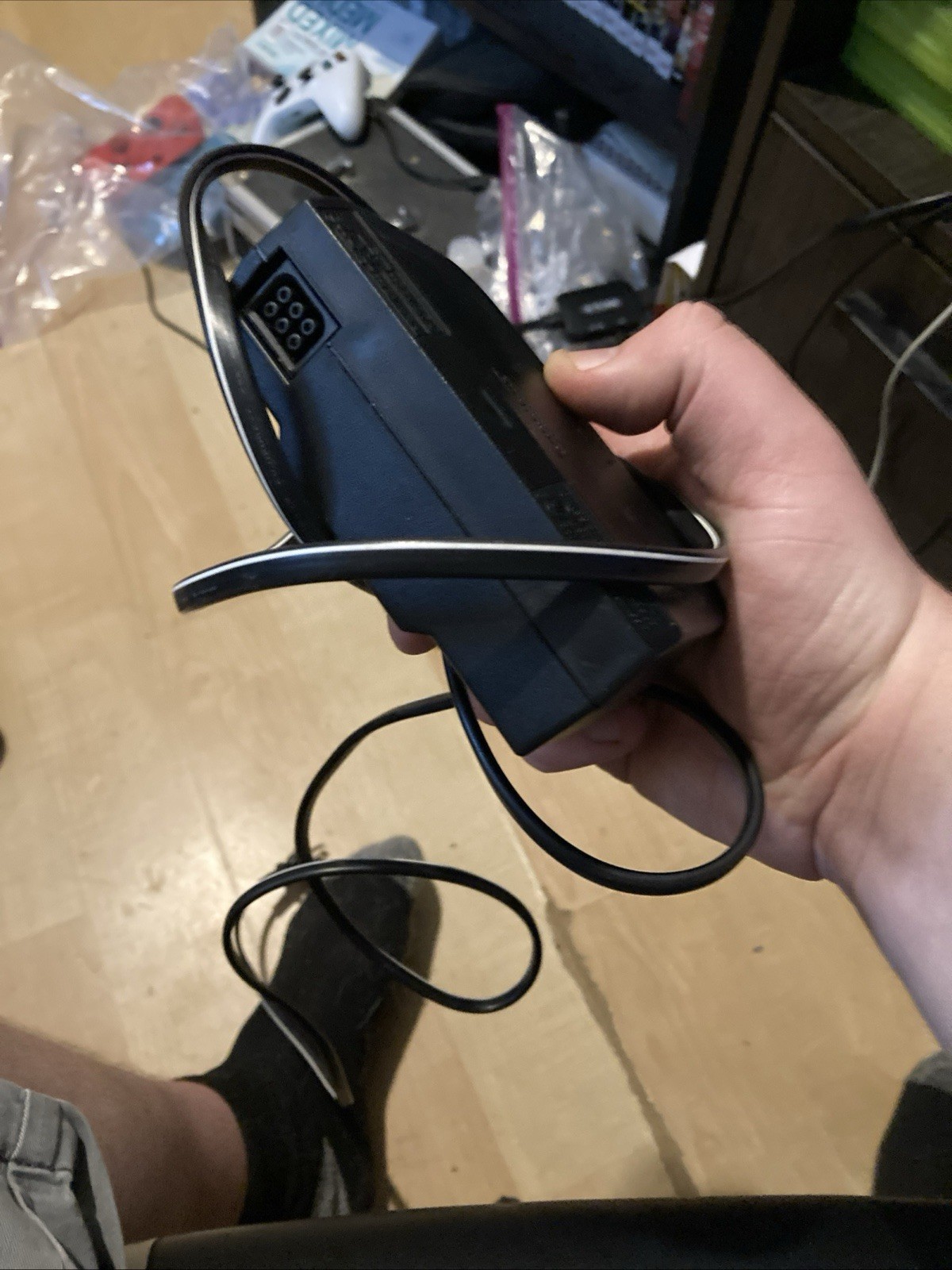 Nintendo 64 Black Console With 2 Purple Controllers And Power Cables