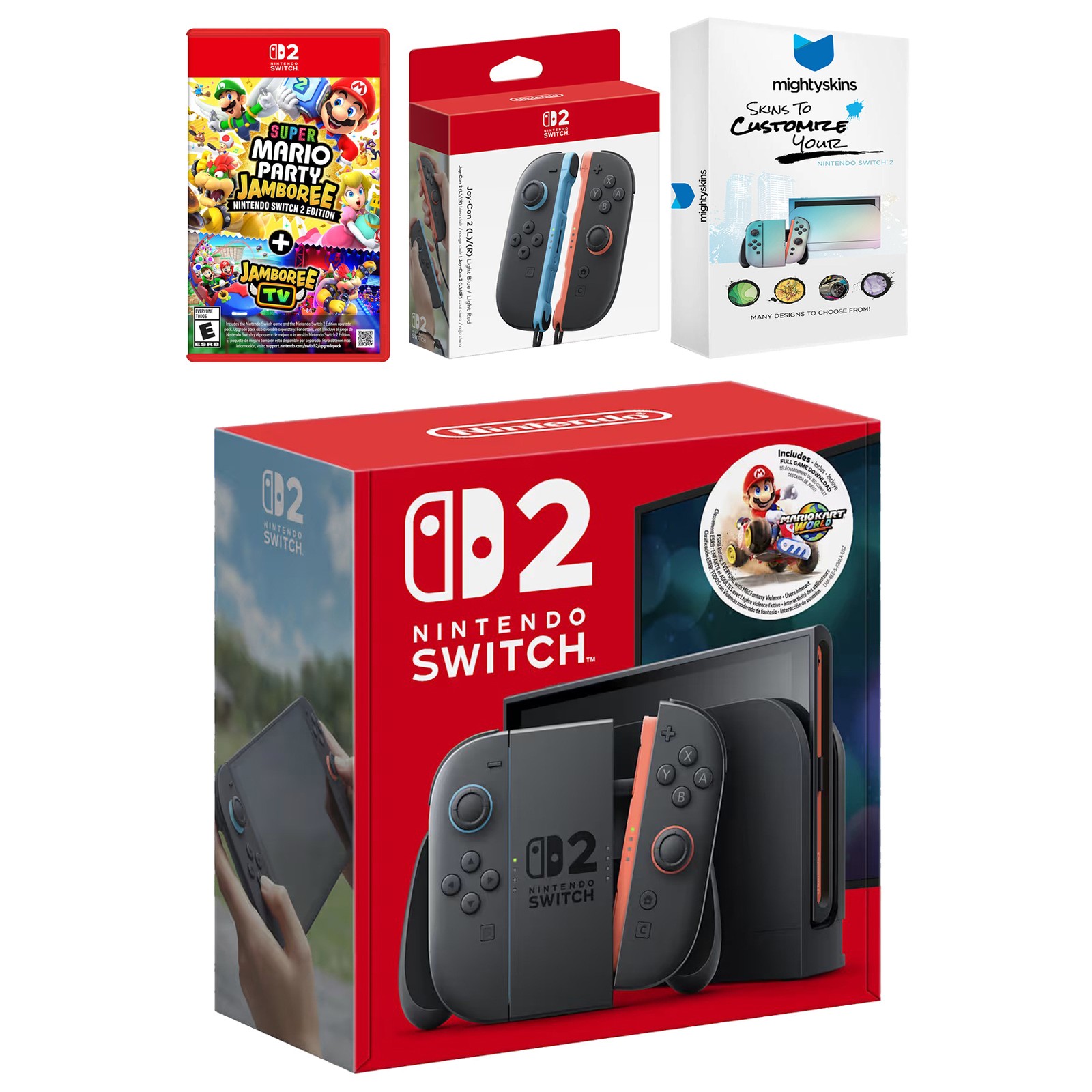 Nintendo Switch 2 + Mario Kart World + Mario Party Jamboree, Extra Joy Cons
