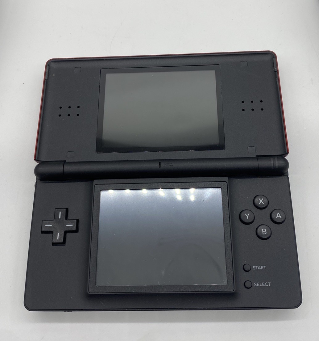 Nintendo DS Lite Bundle Crimson/Black 2 Stylus & Charging Cord, 8 Games 3 Cases