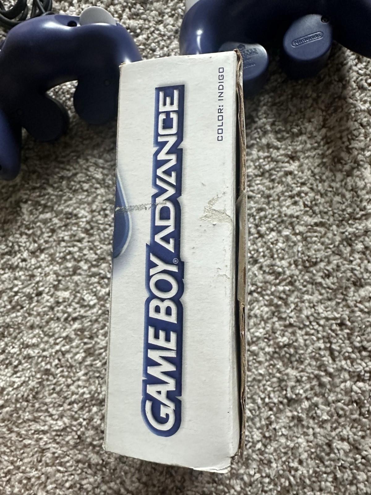 Nintendo Game Boy Advance Indigo Empty Box Original & Nintendo Controllers