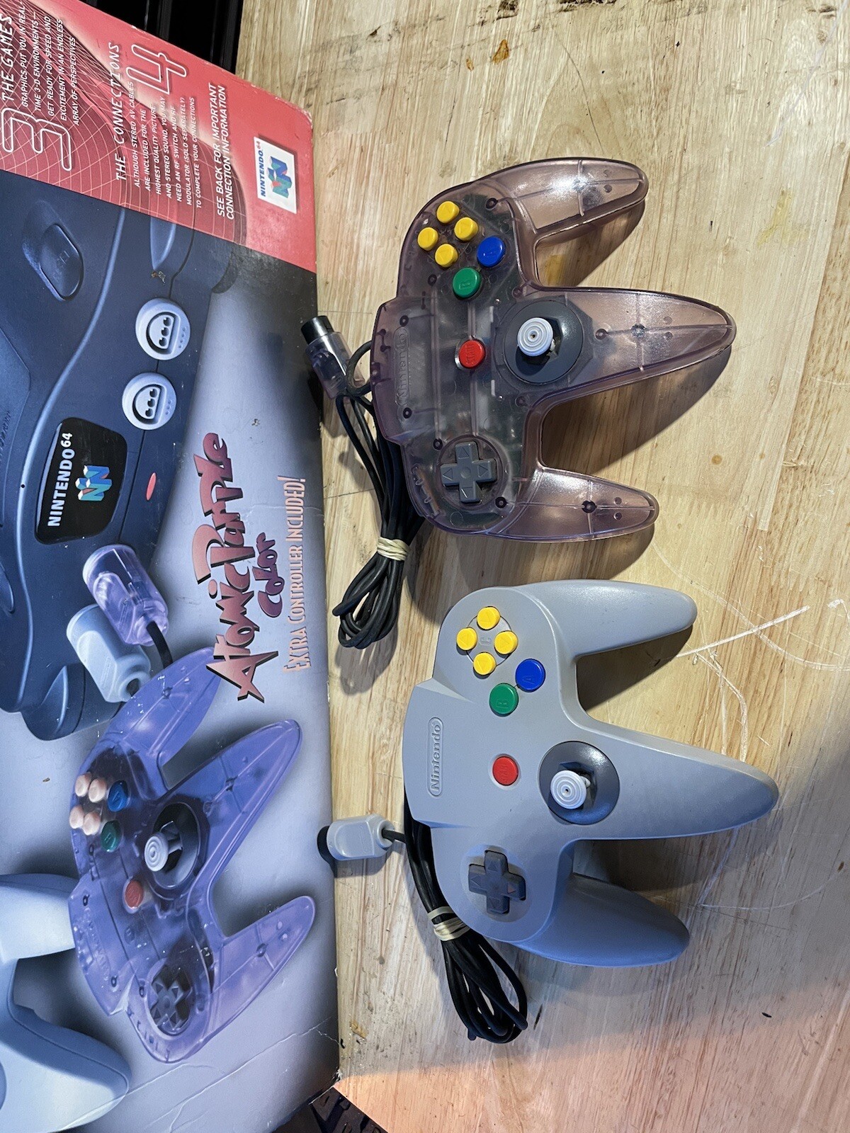 Nintendo 64 N64 Console Black w/Atomic Purple Controller In Box