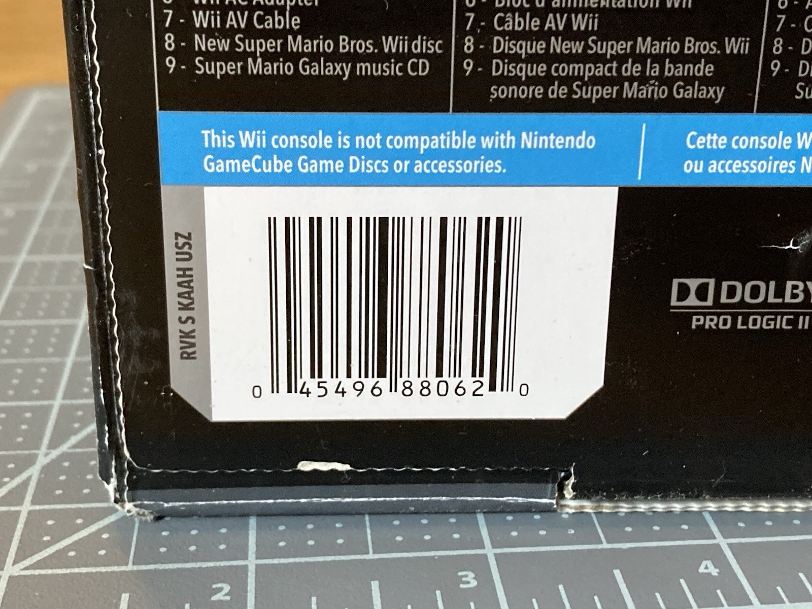NEW Black Nintendo Wii Open box, includes Super Mario Bros. Wii
