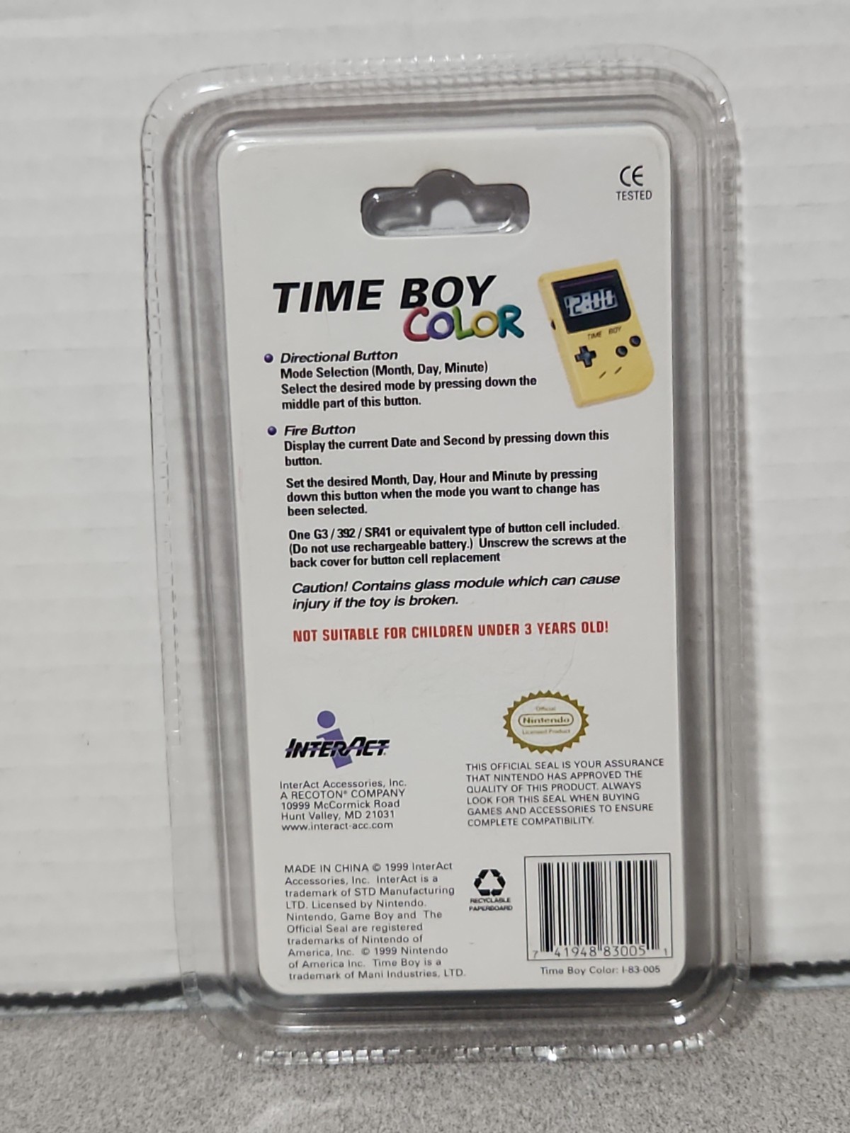Nintendo Game Boy Color Interact Time Boy Mini Console Keychain Clock Hot Green☆